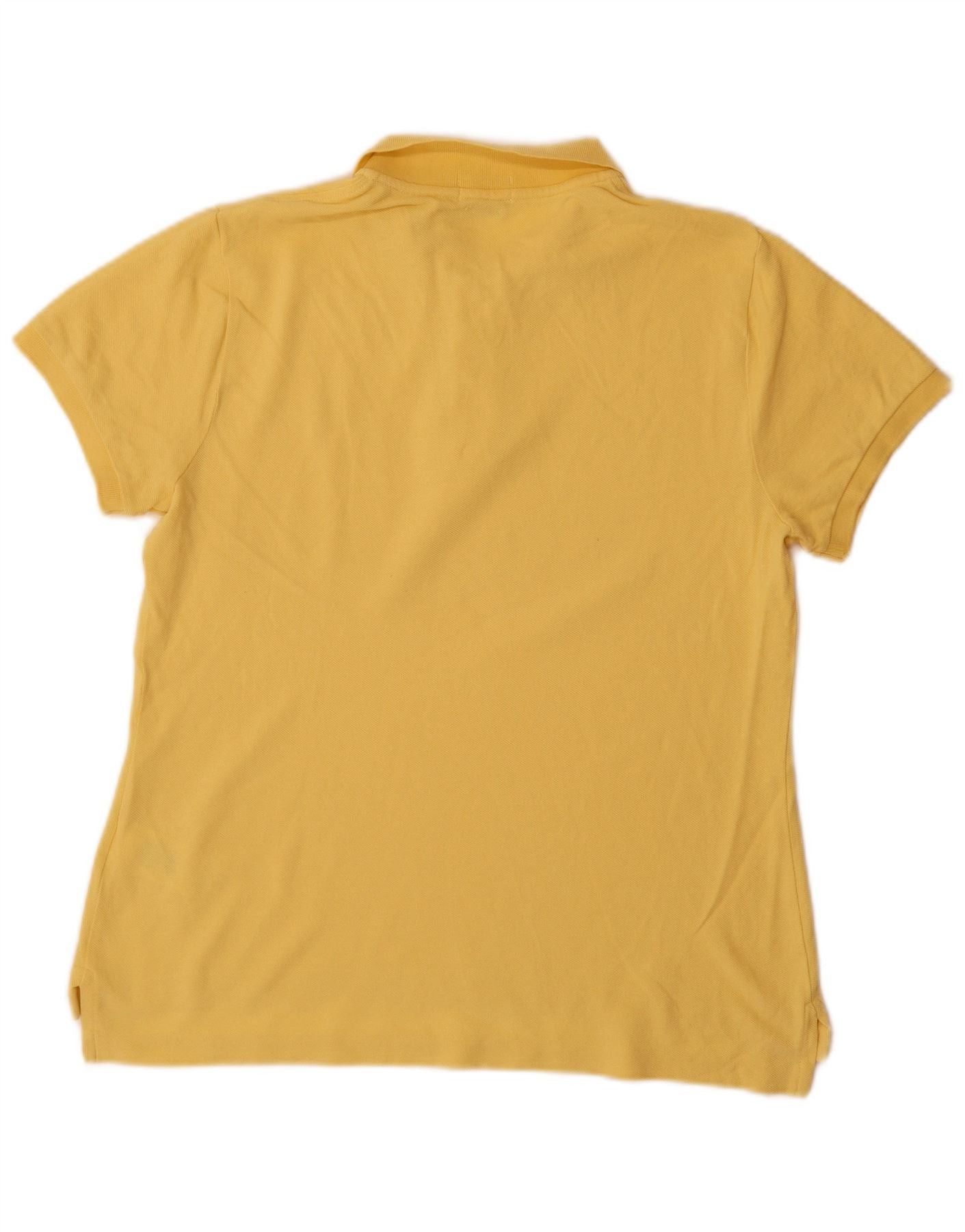 Polo Ralph Lauren Womens Skinny Polo Shirt UK 16 Large Yellow Cotton Size M / US 6-8 / IT 42-44 - 2 Thumbnail
