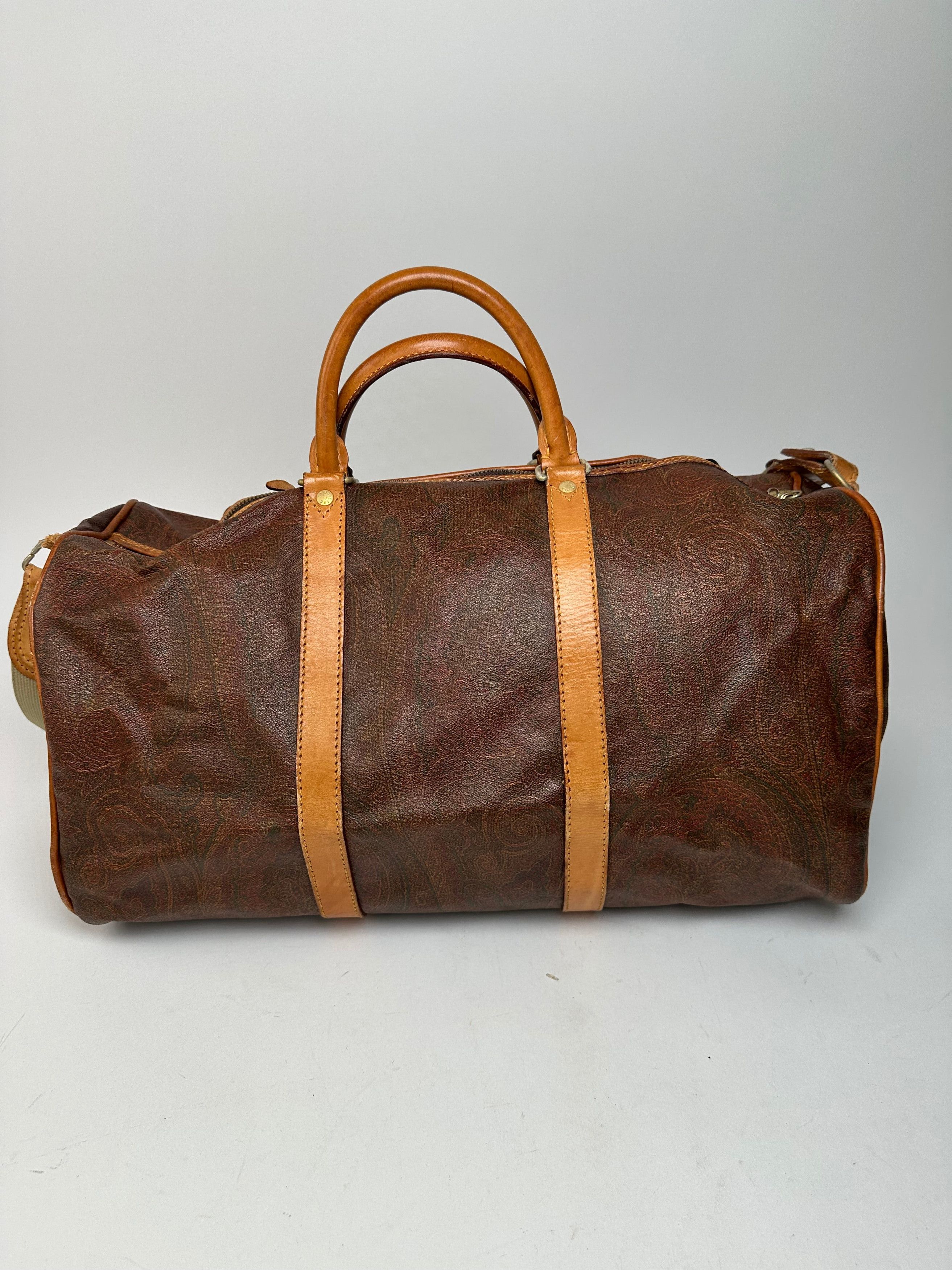 Etro Vintage Paisley Leather 2Way Duffel Bag Size ONE SIZE - 9 Thumbnail