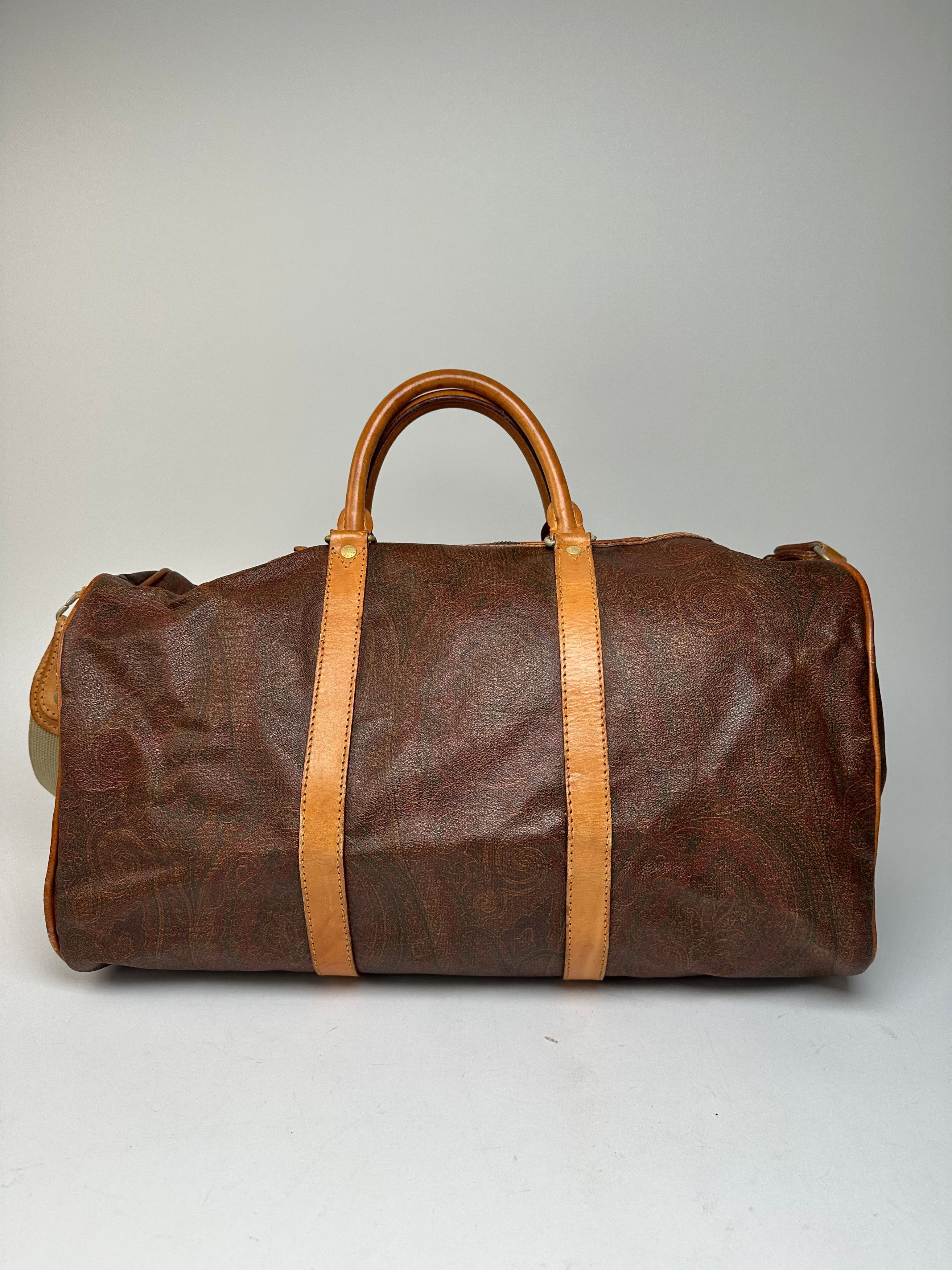 Etro Vintage Paisley Leather 2Way Duffel Bag Size ONE SIZE - 2 Thumbnail