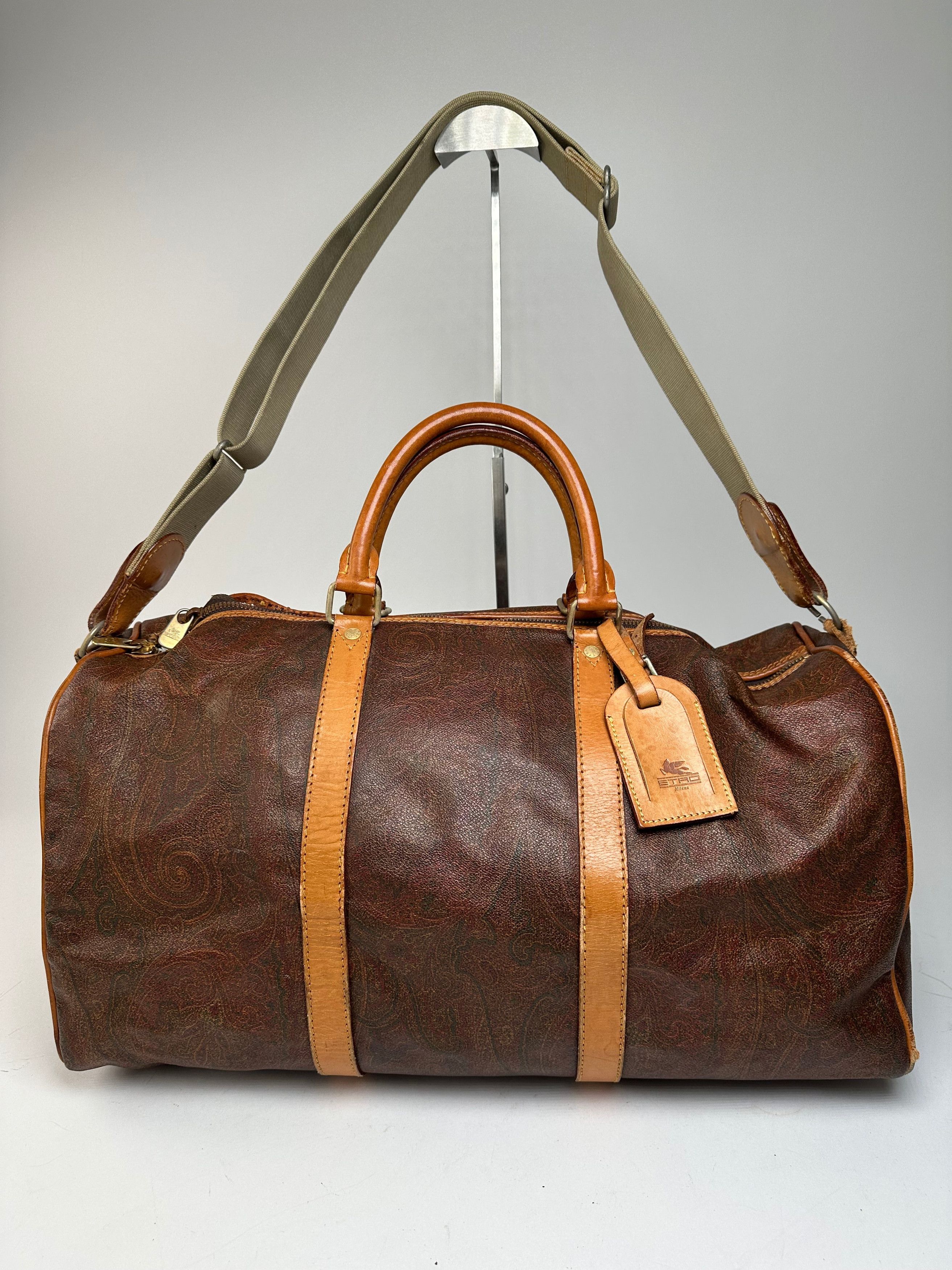 Etro Vintage Paisley Leather 2Way Duffel Bag Size ONE SIZE - 15 Thumbnail