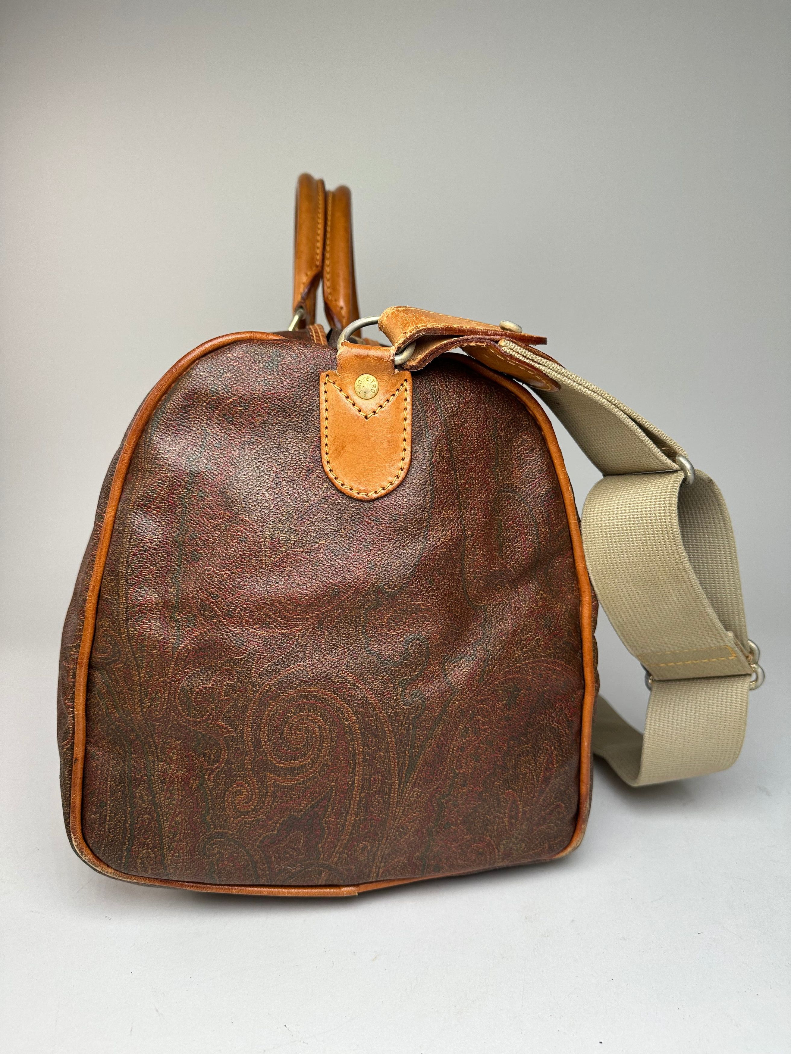 Etro Vintage Paisley Leather 2Way Duffel Bag Size ONE SIZE - 8 Thumbnail