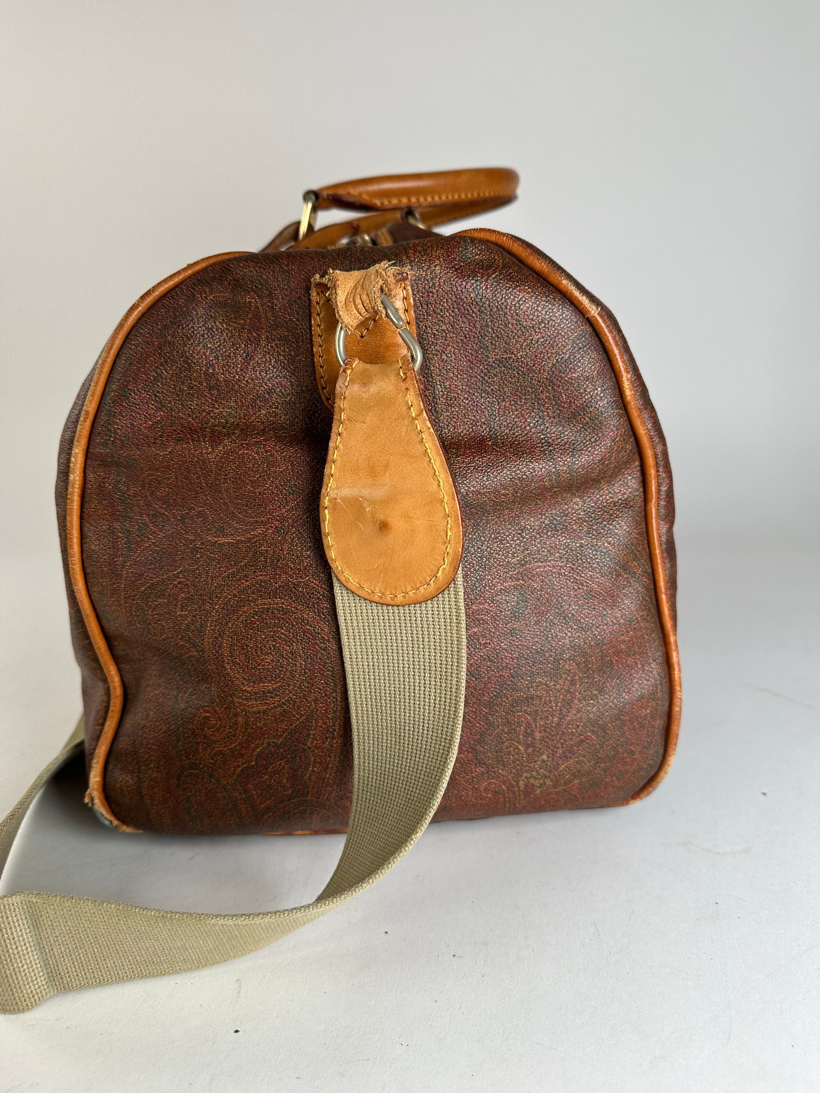 Etro Vintage Paisley Leather 2Way Duffel Bag Size ONE SIZE - 10 Thumbnail