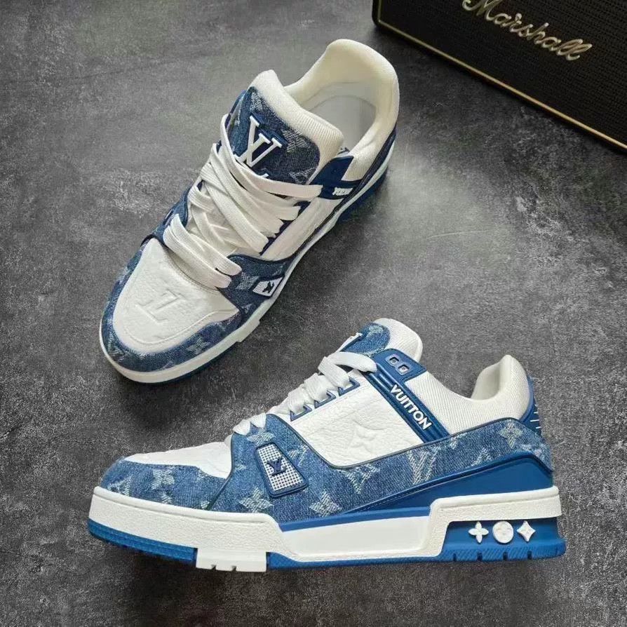 Louis Vuitton Louis Vuitton Training Blue Lowtop Sneakers 39 Women Size US 8.5 / IT 38.5 - 4 Thumbnail