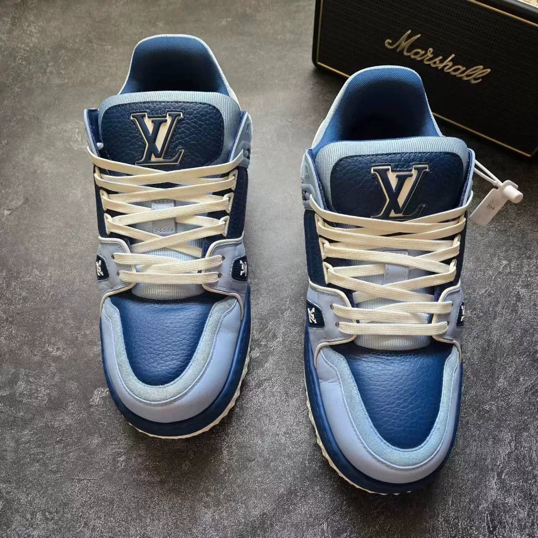 Louis Vuitton Louis Vuitton Training Blue Lowtop Sneakers 42 Men Size US 9 / EU 42 - 3 Thumbnail