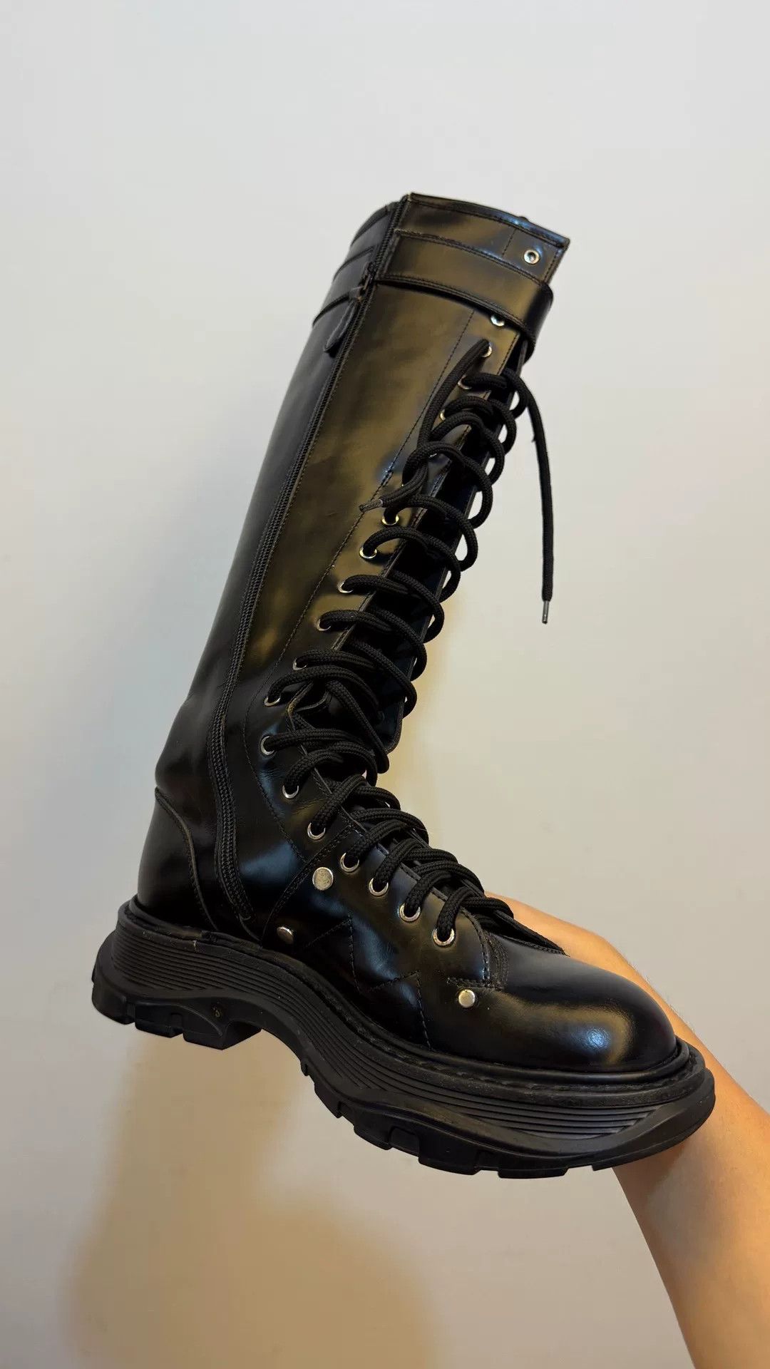 Alexander McQueen Alexander McQueen Leather Black Boots 38 Women Size US 7.5 / IT 37.5 - 6 Thumbnail