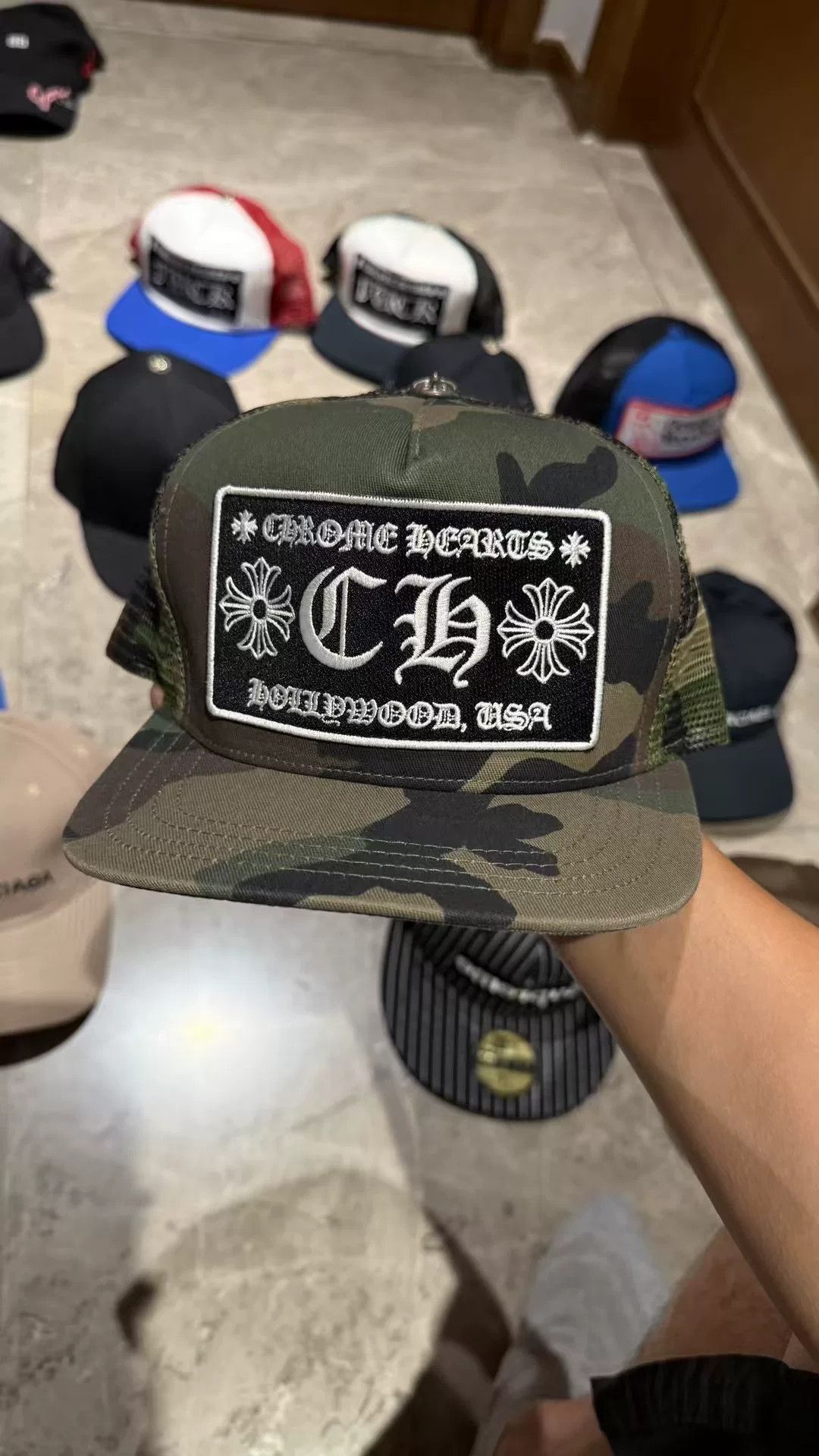 Chrome Hearts Chrome Hearts Camo Embroidered Green Hat Size ONE SIZE - 2 Thumbnail