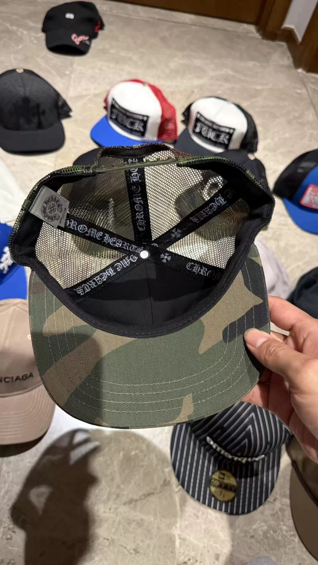 Chrome Hearts Chrome Hearts Camo Embroidered Green Hat Size ONE SIZE - 4 Thumbnail