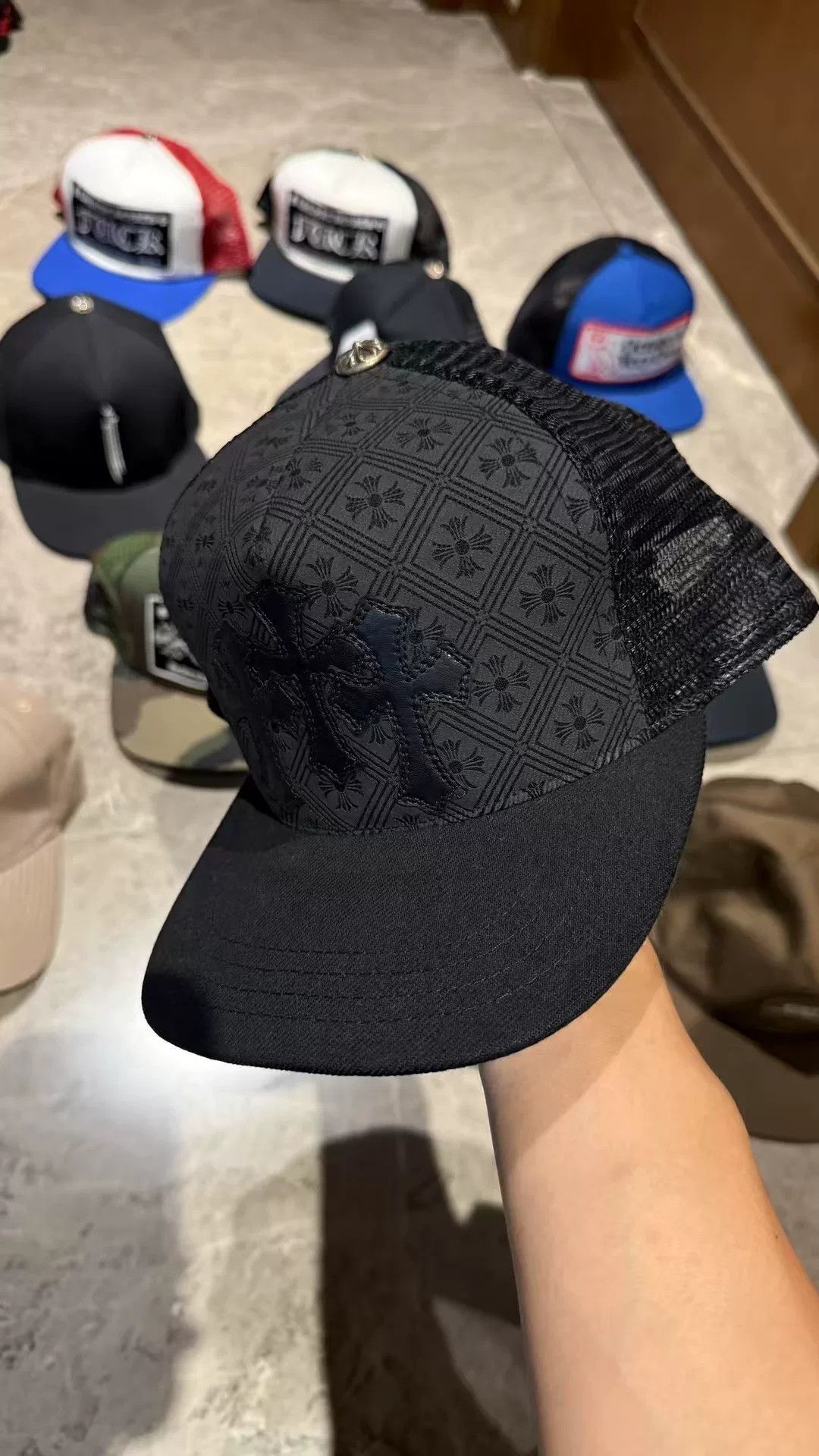Chrome Hearts Chrome Hearts Black Hat 41.5 Men Size ONE SIZE - 2 Thumbnail