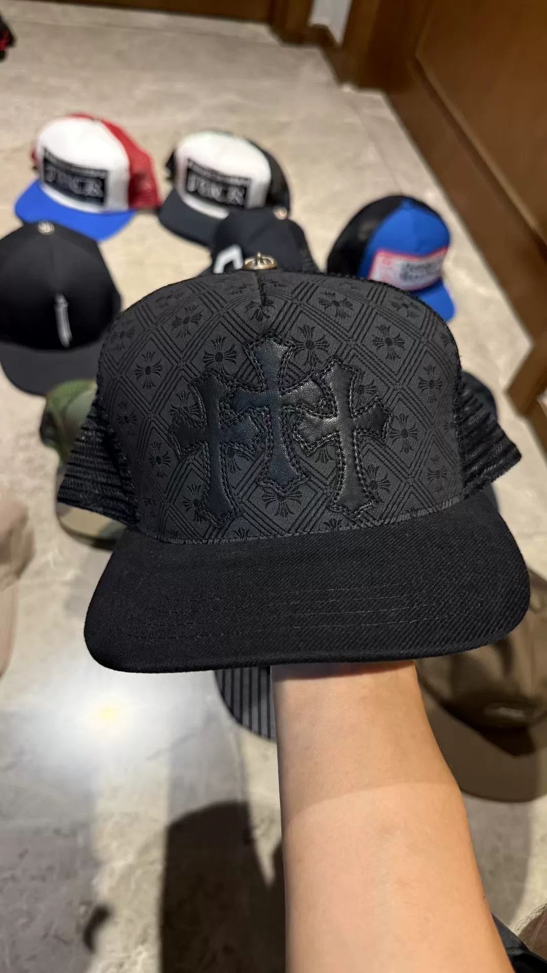 Chrome Hearts Chrome Hearts Black Hat 41.5 Men Size ONE SIZE - 3 Thumbnail