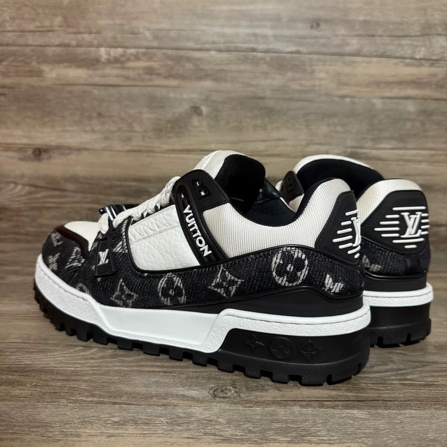 Louis Vuitton Louis Vuitton Training Denim Black Lowtop Sneakers 42 Men Size US 9 / EU 42 - 3 Thumbnail