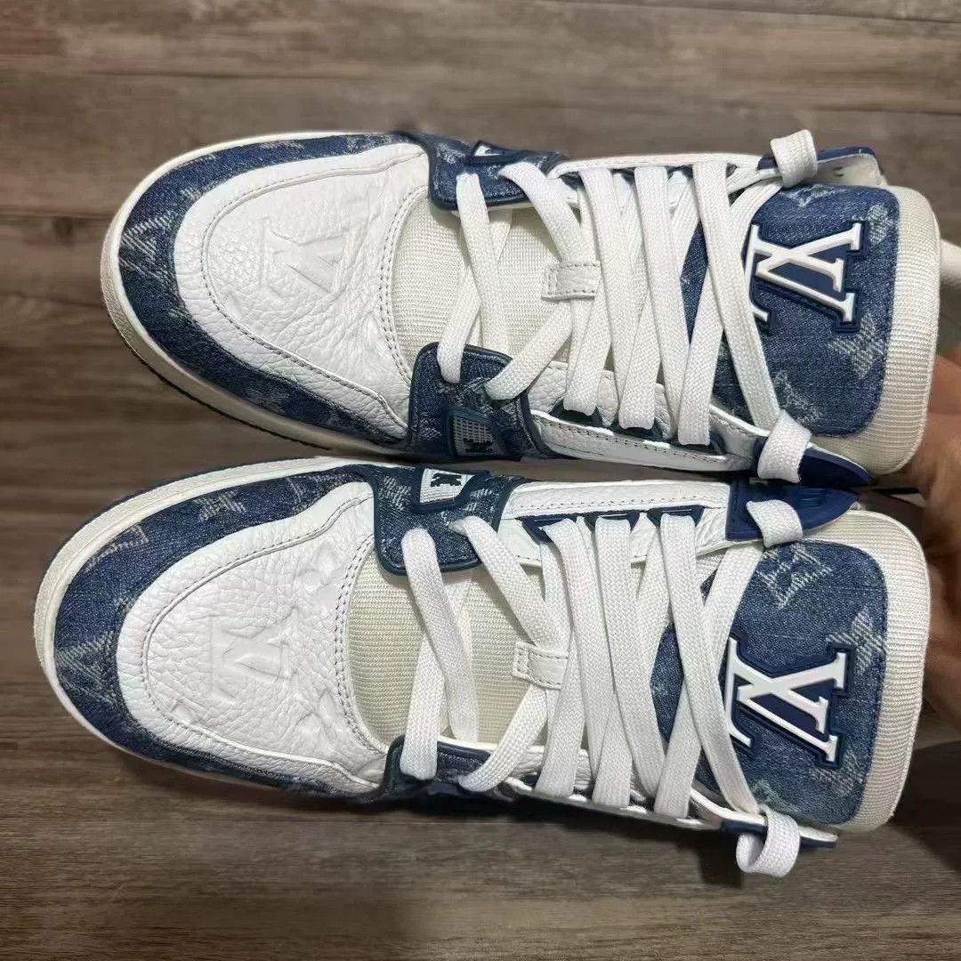 Louis Vuitton Louis Vuitton Training Denim Blue Lowtop Sneakers 9 Men Size US 9 / EU 42 - 4 Thumbnail