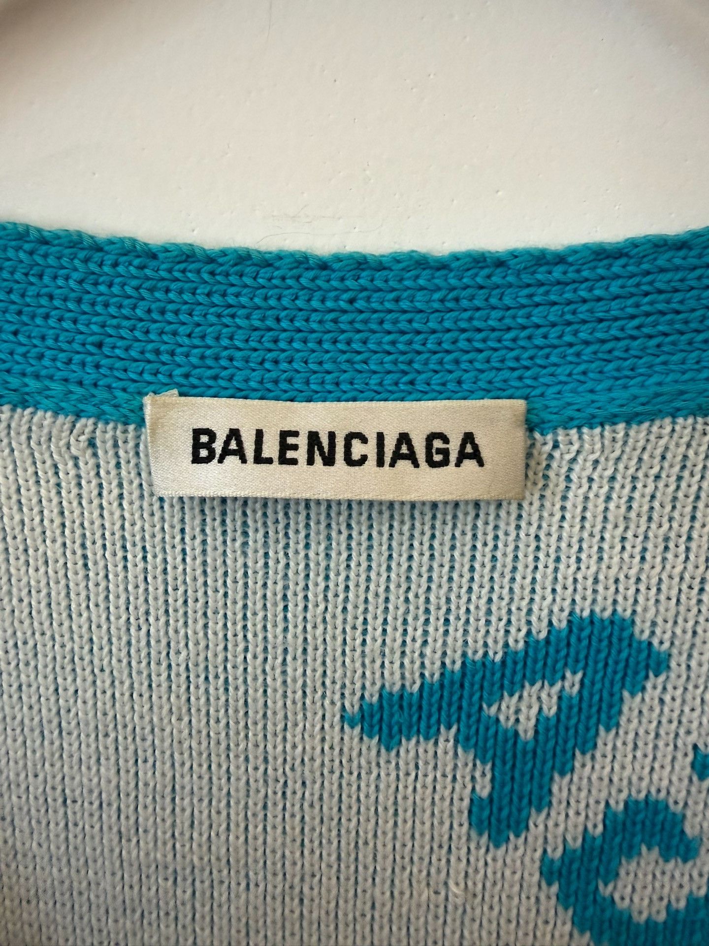 Balenciaga Balenciaga Retro Wool Blue Sweater XS Women Size XS / US 0-2 / IT 36-38 - 3 Thumbnail