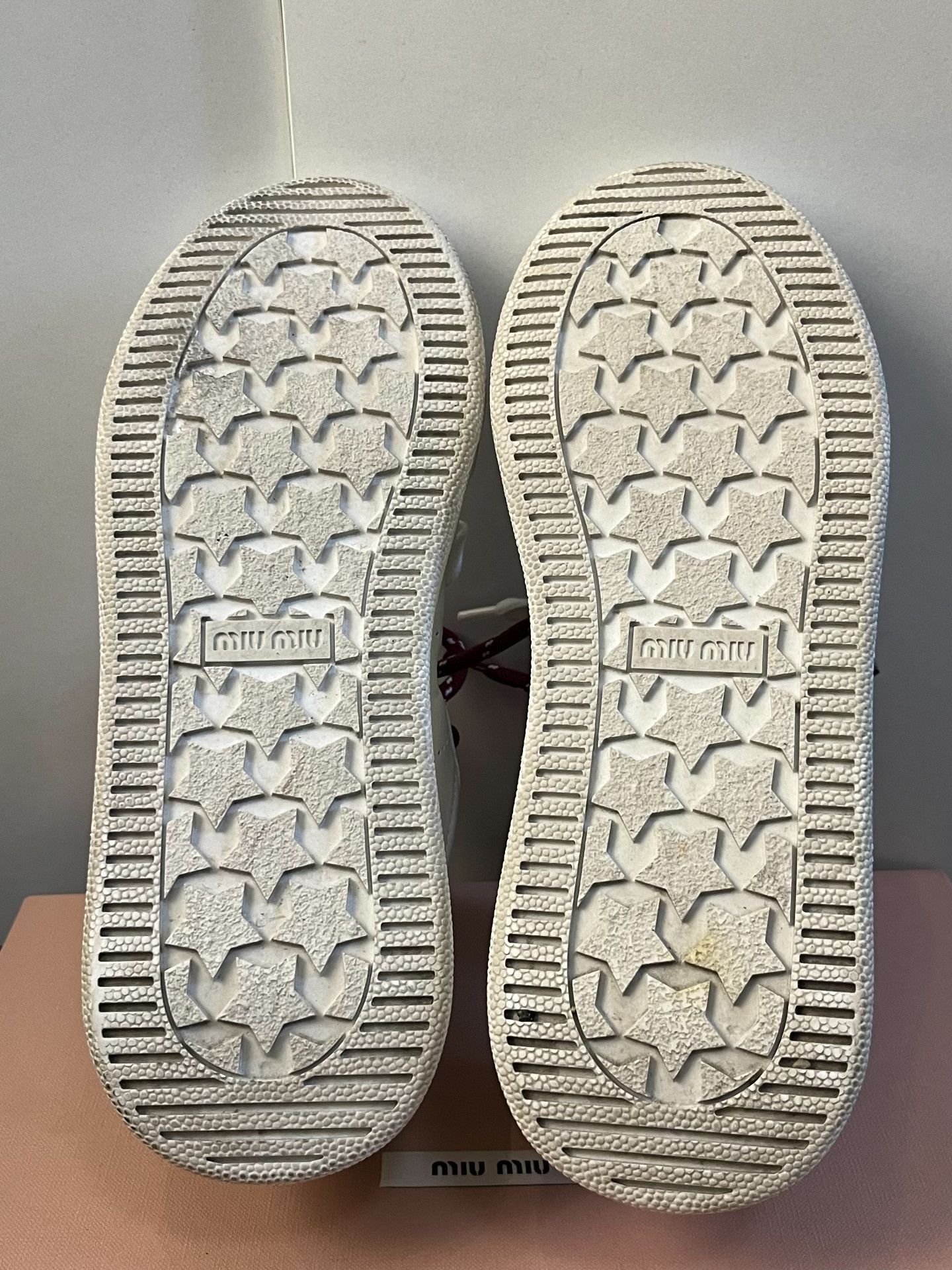 Miu Miu Miu Miu White Lowtop Sneakers 36.5 Women Size US 6 / IT 36 - 6 Thumbnail