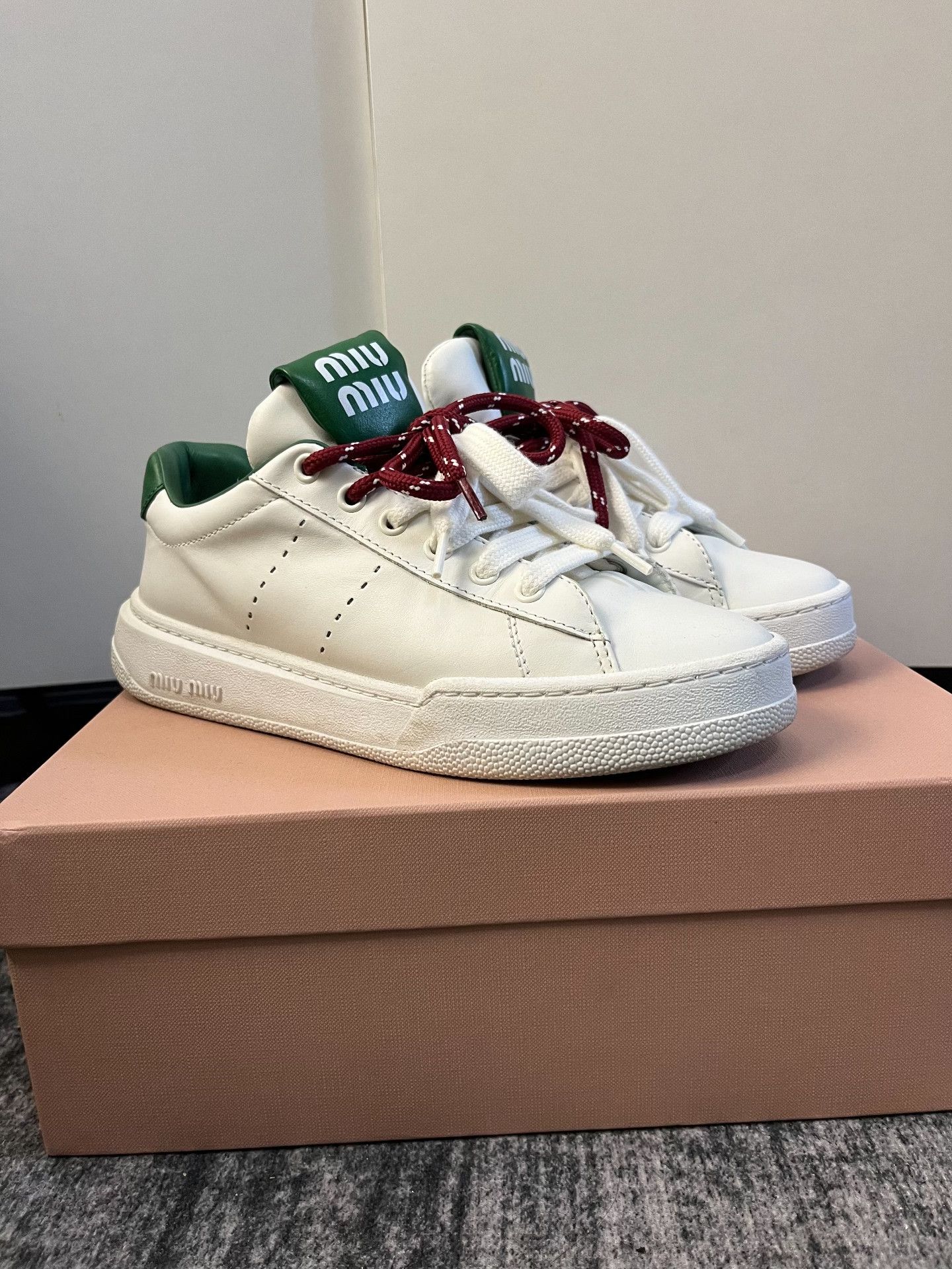 Miu Miu Miu Miu White Lowtop Sneakers 36.5 Women Size US 6 / IT 36 - 3 Thumbnail