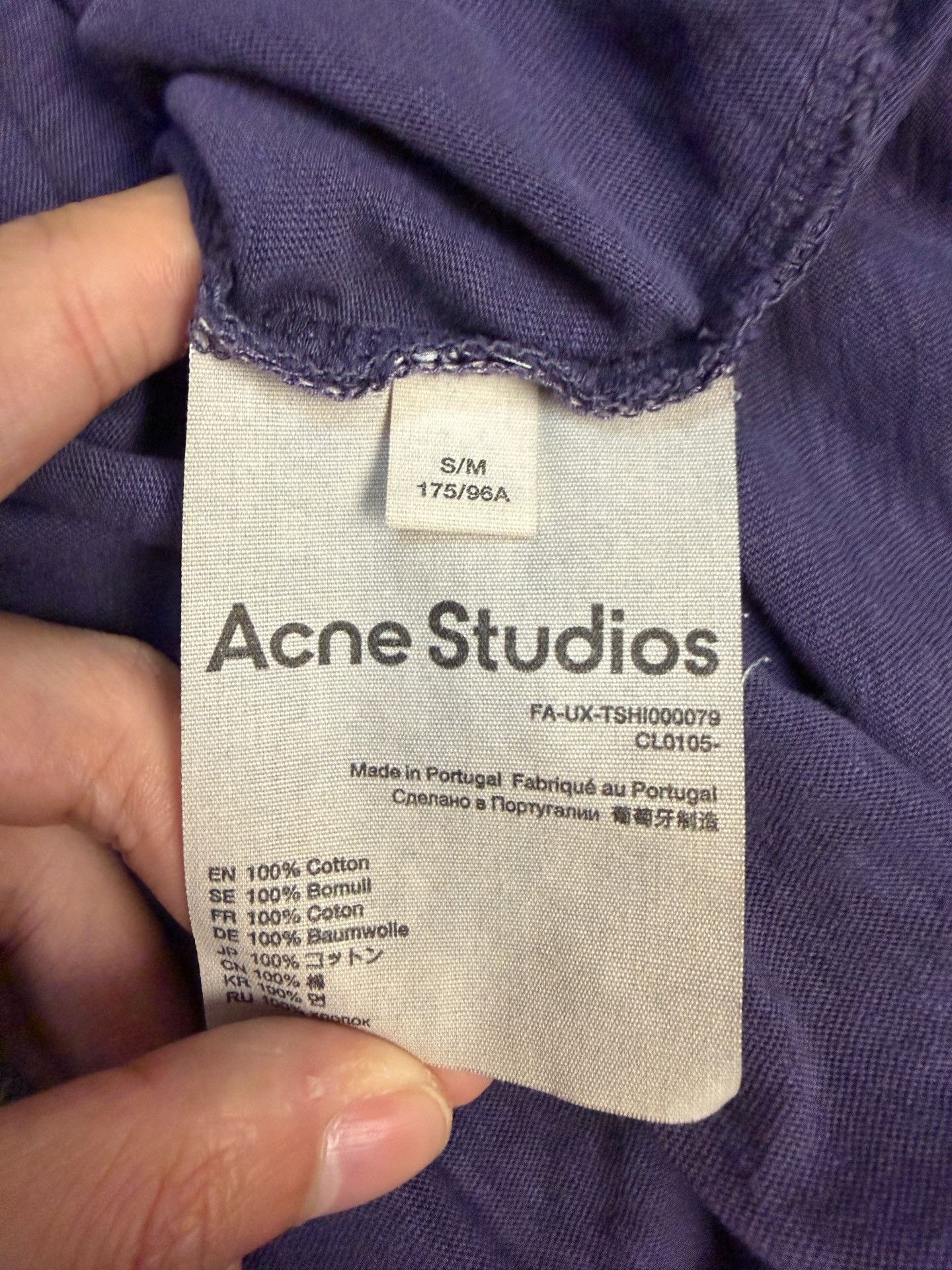 Acne Studios Acne Studios Oversized Purple T-Shirt S Men Size US S / EU 44-46 / 1 - 4 Thumbnail
