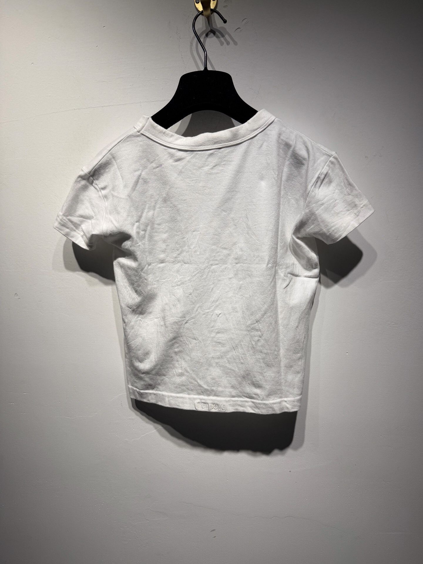 WE11DONE Cropped White T-Shirt XS Women Size XS / US 0-2 / IT 36-38 - 2 Thumbnail