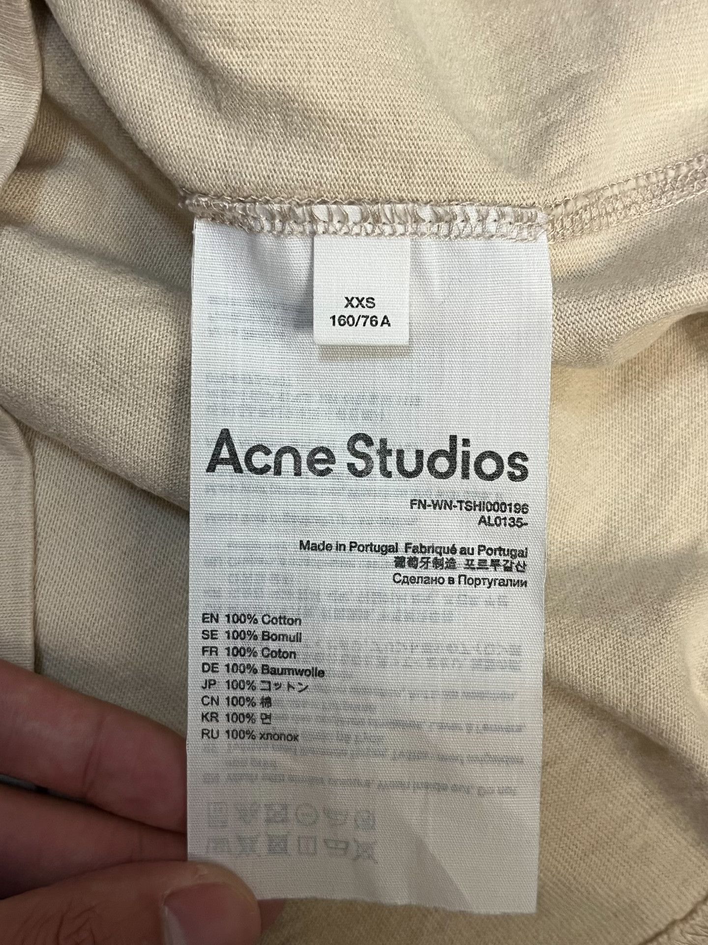 Acne Studios Acne Studios Retro Graphic Beige T-Shirt XXS Women Size XXS / US 00 / IT 34 - 4 Thumbnail