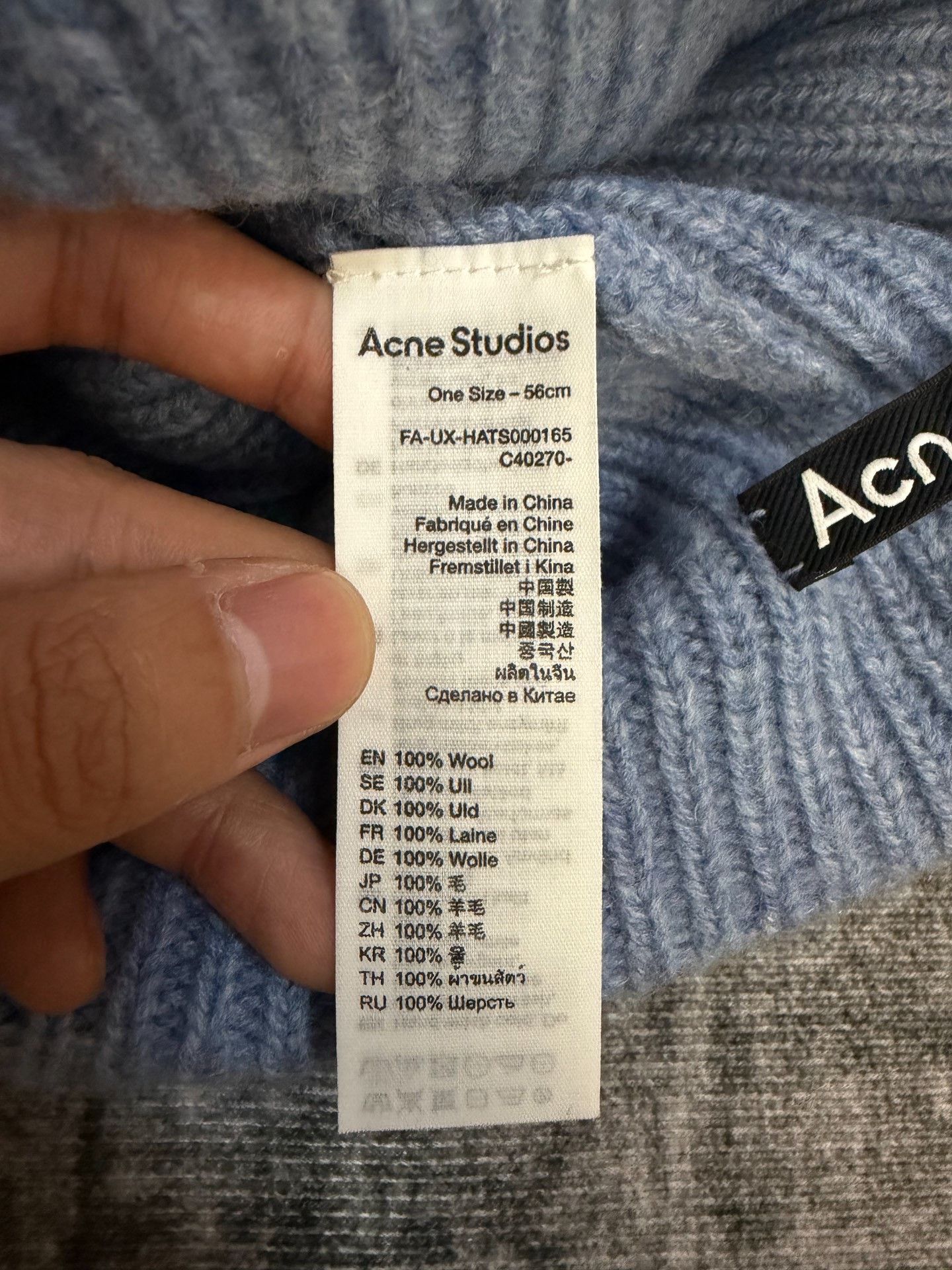 Acne Studios Acne Studios Wool Embroidered Blue Hat 56 Men Size ONE SIZE - 3 Thumbnail