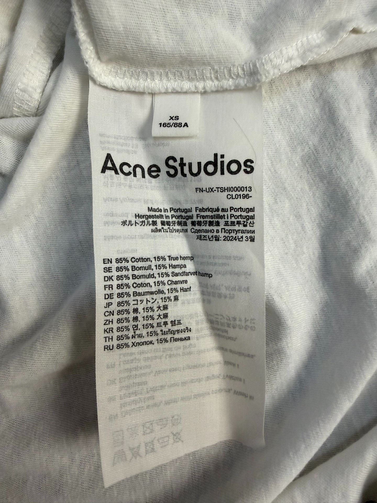 Acne Studios Acne Studios Retro Oversized White T-Shirt XS Men Size US XS / EU 42 / 0 - 5 Thumbnail