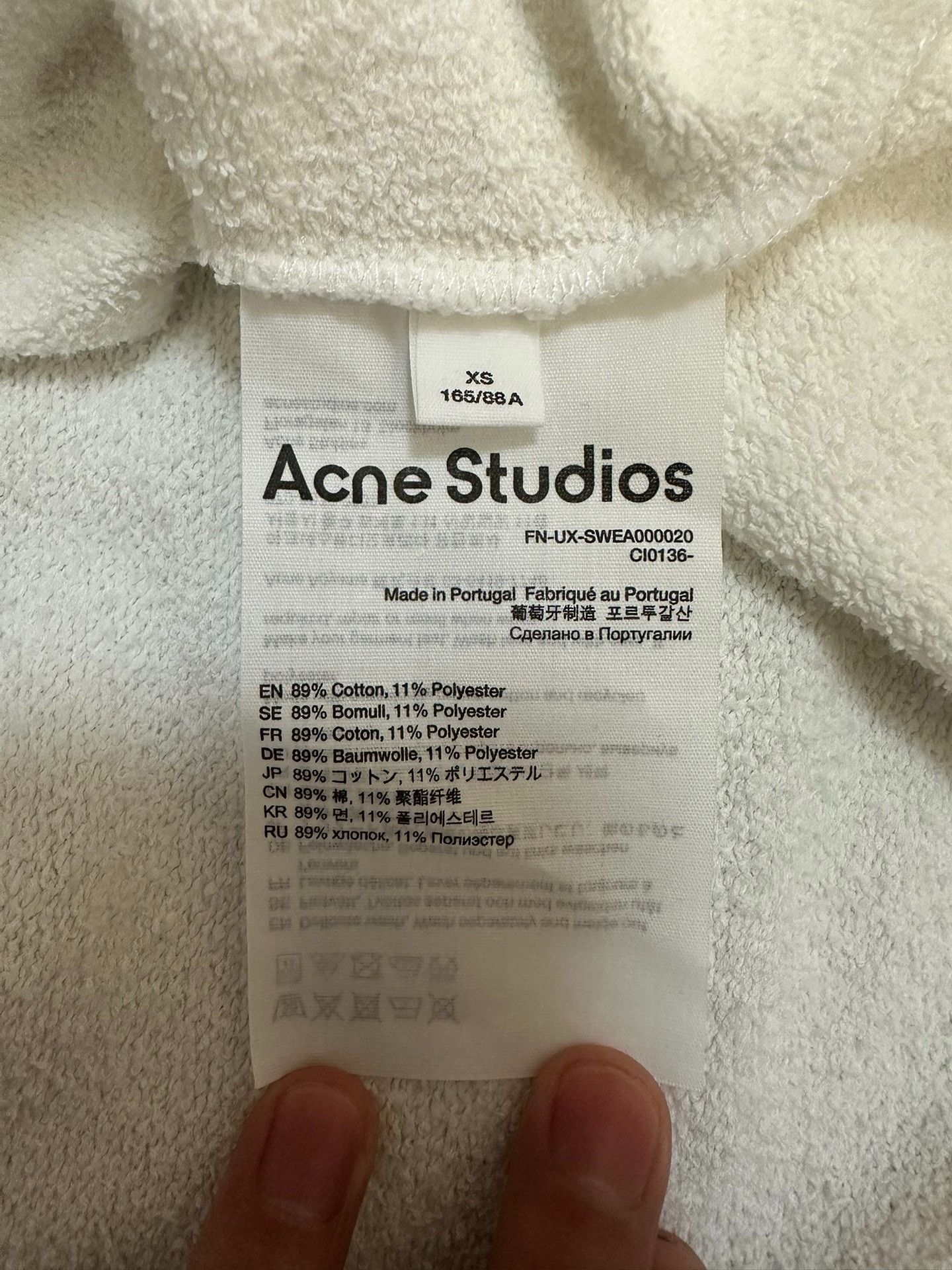 Acne Studios Acne Studios Oversized White Hoodie XS Women Size XS / US 0-2 / IT 36-38 - 4 Thumbnail