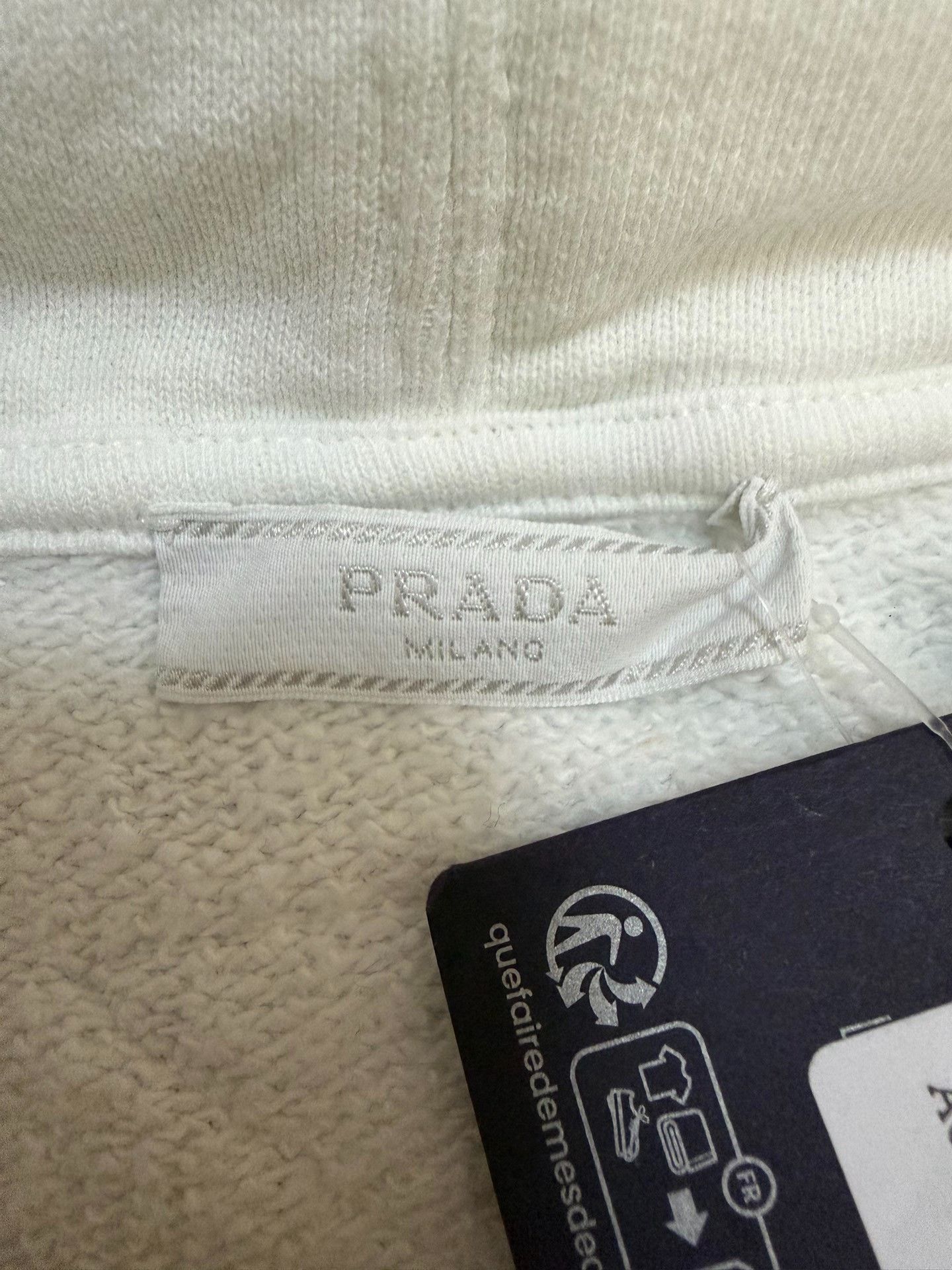 Prada Prada Fleece Cotton White Hoodie L Men Size US L / EU 52-54 / 3 - 4 Thumbnail
