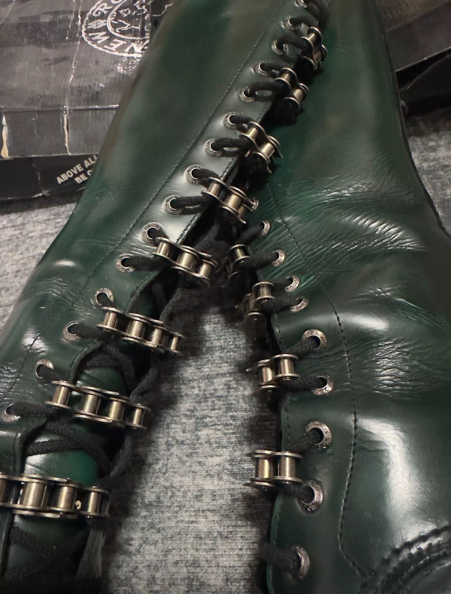 New Rock New Rock Leather Green Boots 36 Women Size US 6 / IT 36 - 2 Thumbnail