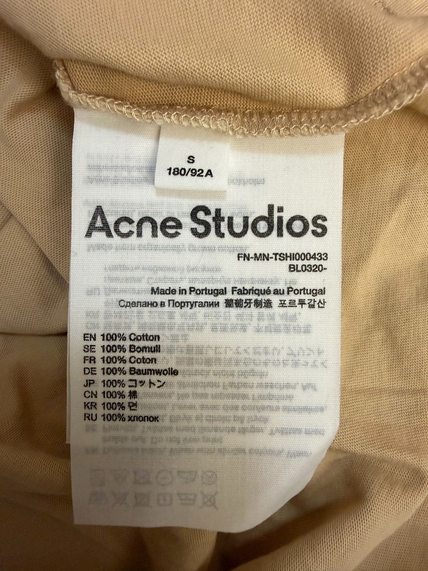 Acne Studios Acne Studios Printed Graphic Beige T-Shirt S Men Size US S / EU 44-46 / 1 - 4 Thumbnail