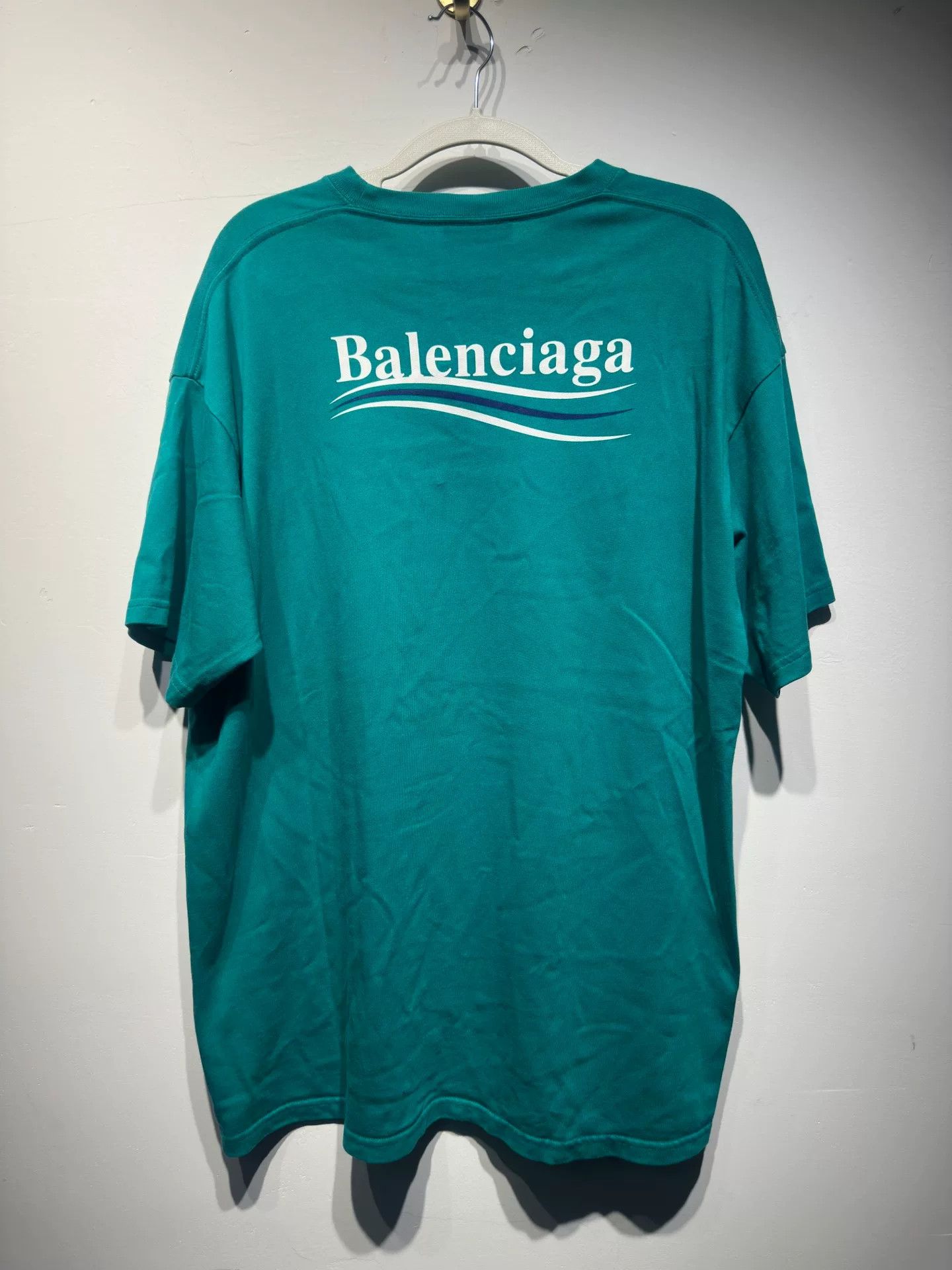 Balenciaga Balenciaga Retro Printed Green T-Shirt S Men Size US S / EU 44-46 / 1 - 2 Thumbnail