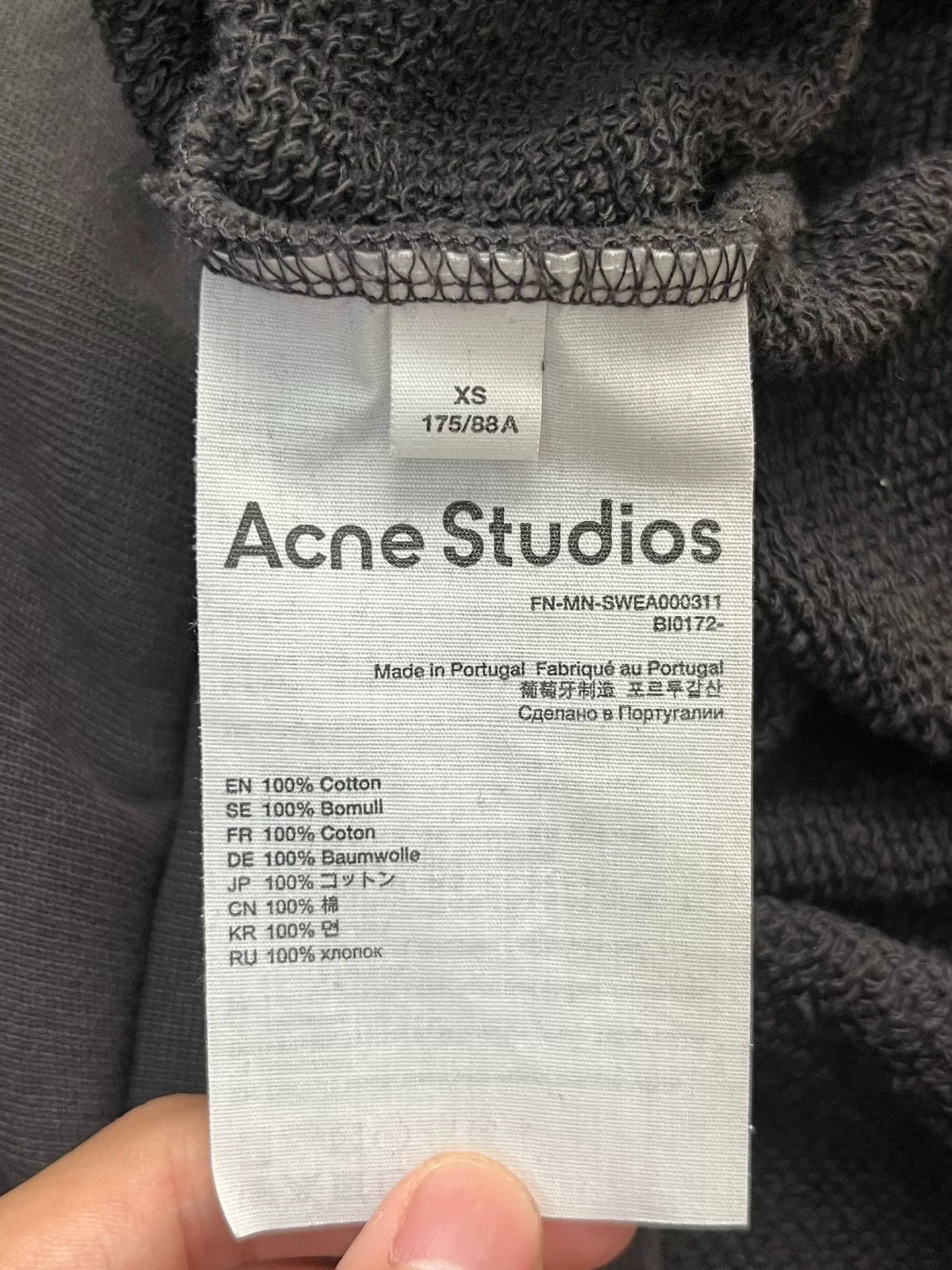 Acne Studios Acne Studios Embroidered Gray Hoodie XS Men Size US XS / EU 42 / 0 - 3 Thumbnail