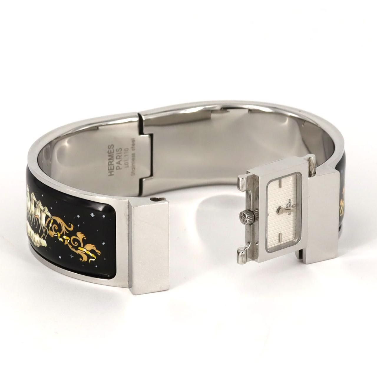 Hermes Hermes Hermes Heure H Steel Quartz Metal Quartz LO1.210 DUTY FREE for USA Size ONE SIZE - 5 Thumbnail