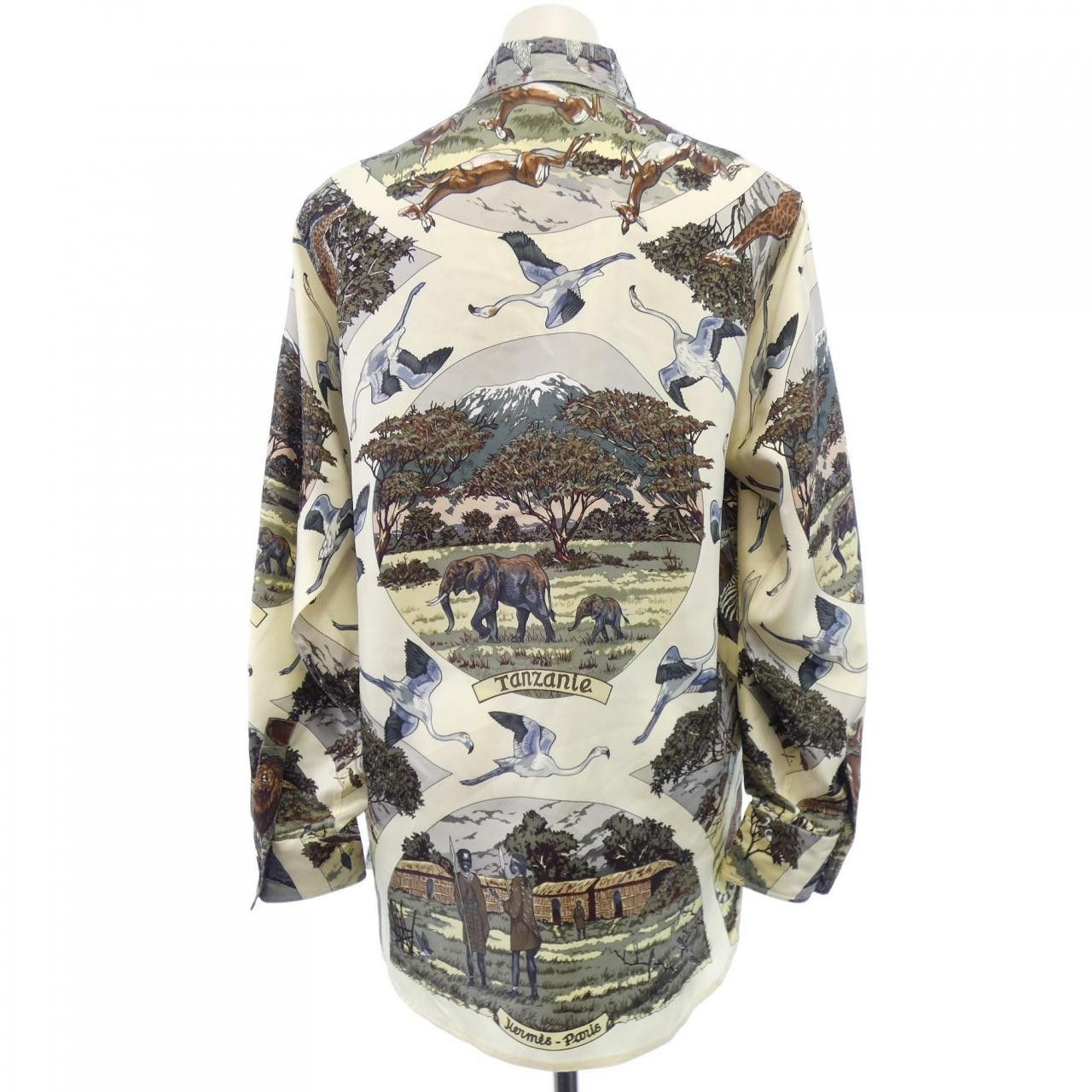 Hermes Hermes Hermes TANZANIA Silk Shirt Textile Tops DUTY FREE for USA Size ONE SIZE - 2 Thumbnail