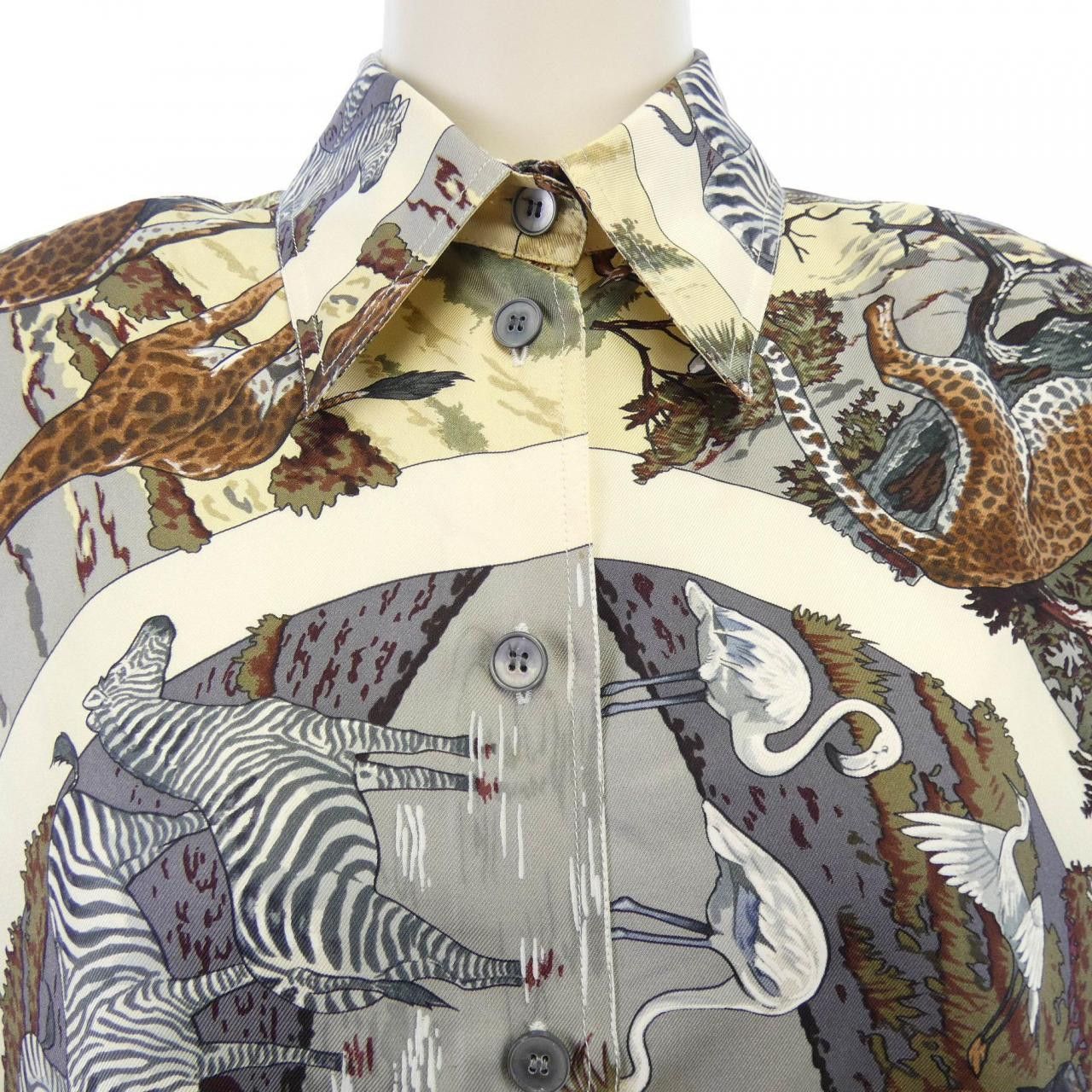 Hermes Hermes Hermes TANZANIA Silk Shirt Textile Tops DUTY FREE for USA Size ONE SIZE - 5 Thumbnail