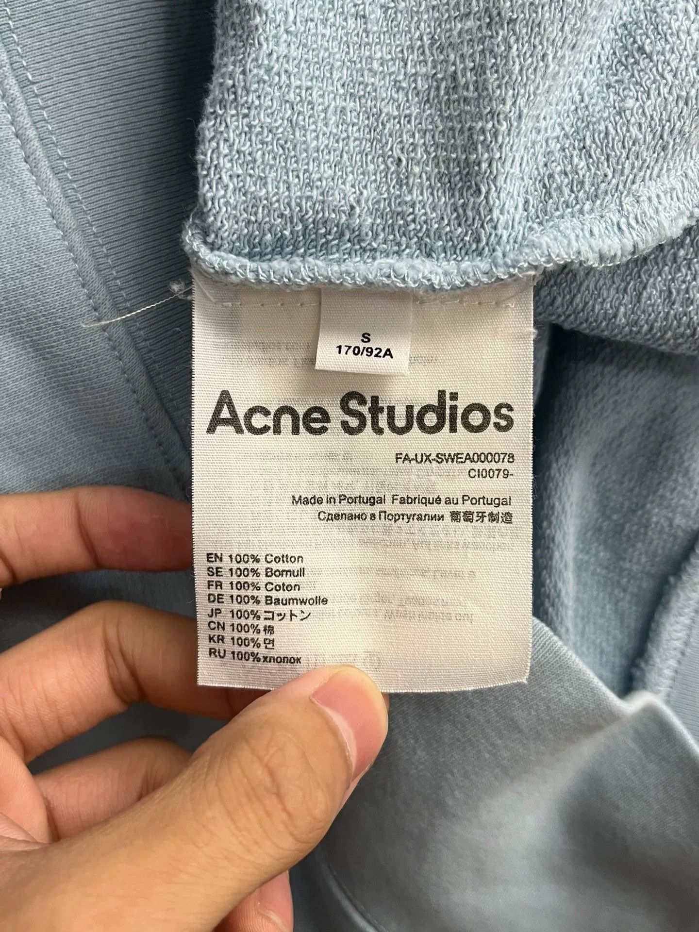 Acne Studios Acne Studios Blue Hoodie S Men Size US S / EU 44-46 / 1 - 3 Thumbnail