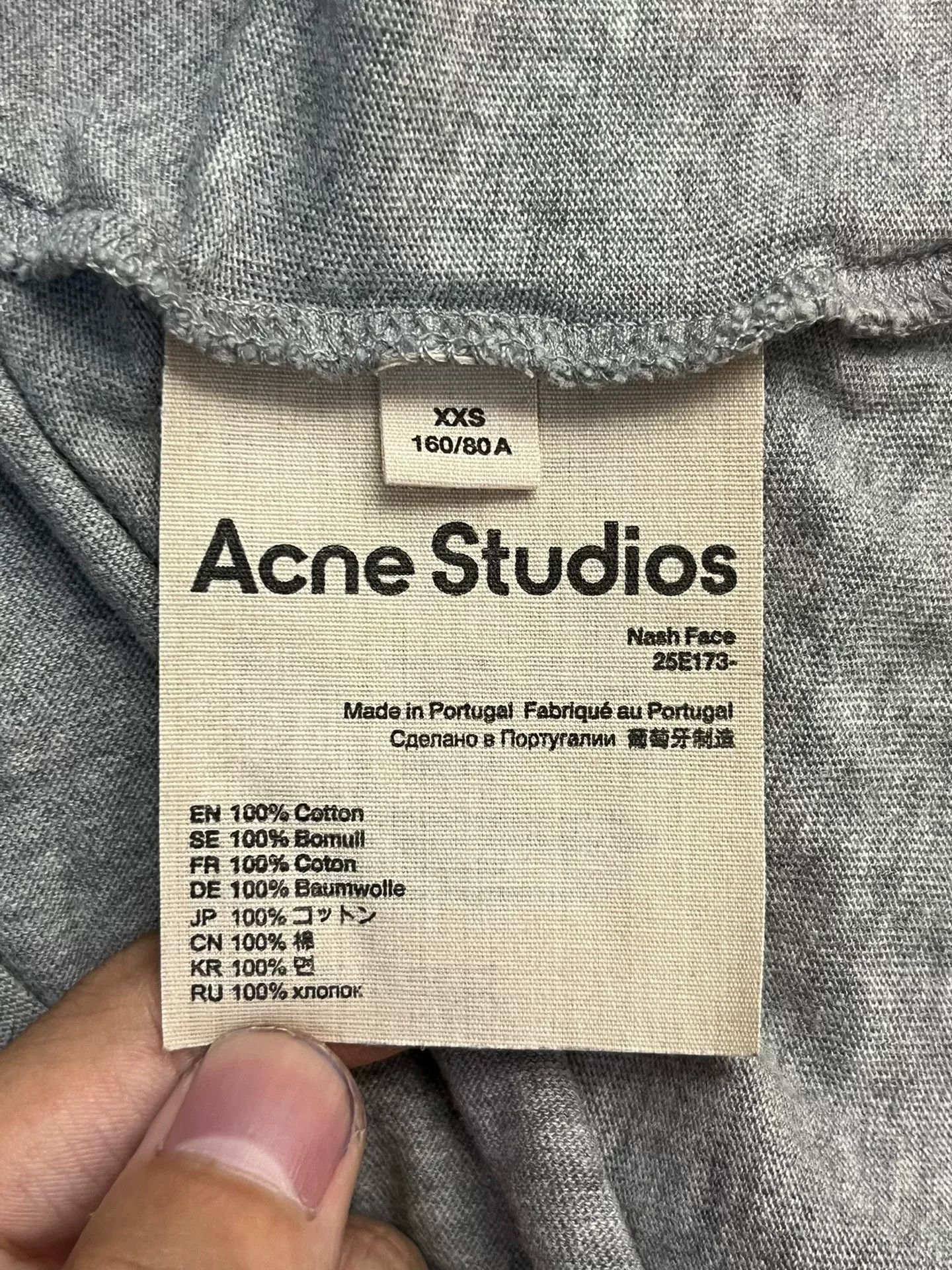 Acne Studios Acne Studios Cotton Gray T-Shirt XXS Women Size XXS / US 00 / IT 34 - 3 Thumbnail