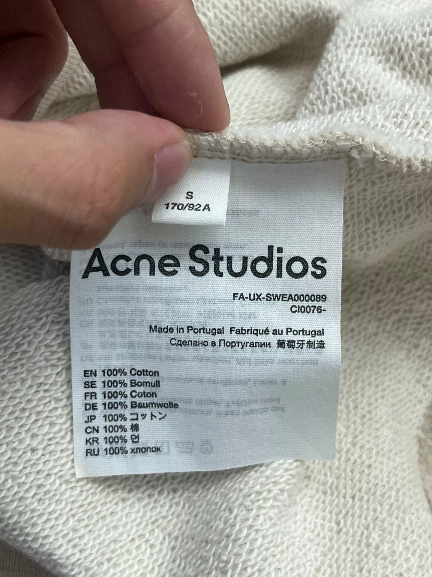 Acne Studios Acne Studios Oversized White Hoodie S Men Size US S / EU 44-46 / 1 - 4 Thumbnail