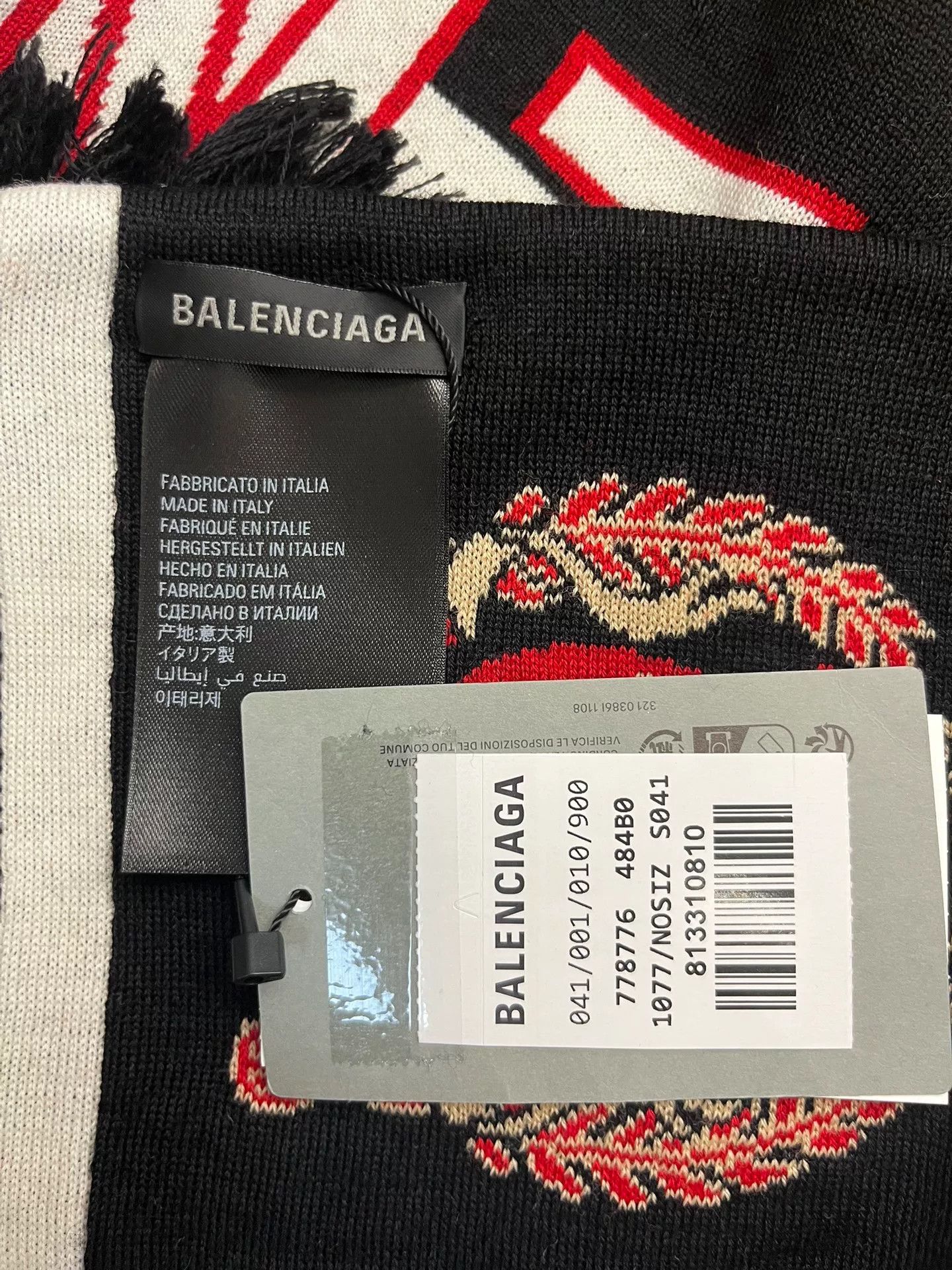 Balenciaga Balenciaga Limited Black Scarf M Men Size ONE SIZE - 2 Thumbnail