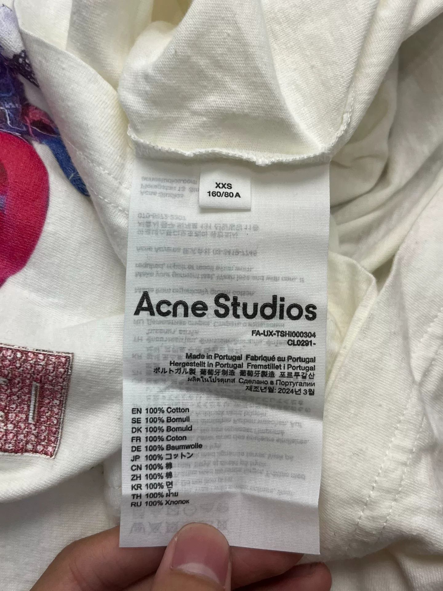 Acne Studios Acne Studios Printed White T-Shirt XXS Men Size US XXS / EU 40 - 4 Thumbnail
