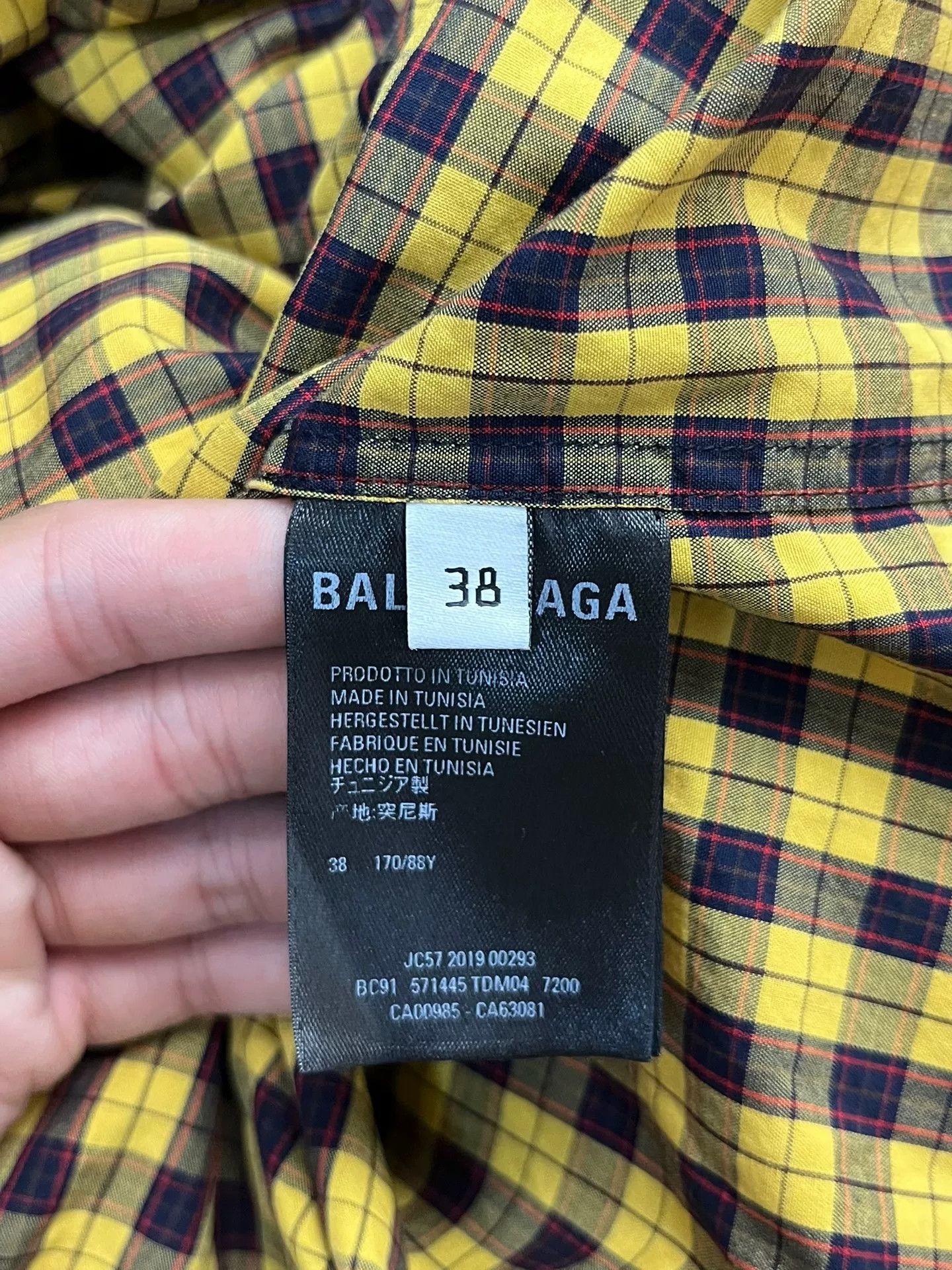Balenciaga Balenciaga Plaid Yellow Shirt 38 Men Size US S / EU 44-46 / 1 - 4 Thumbnail