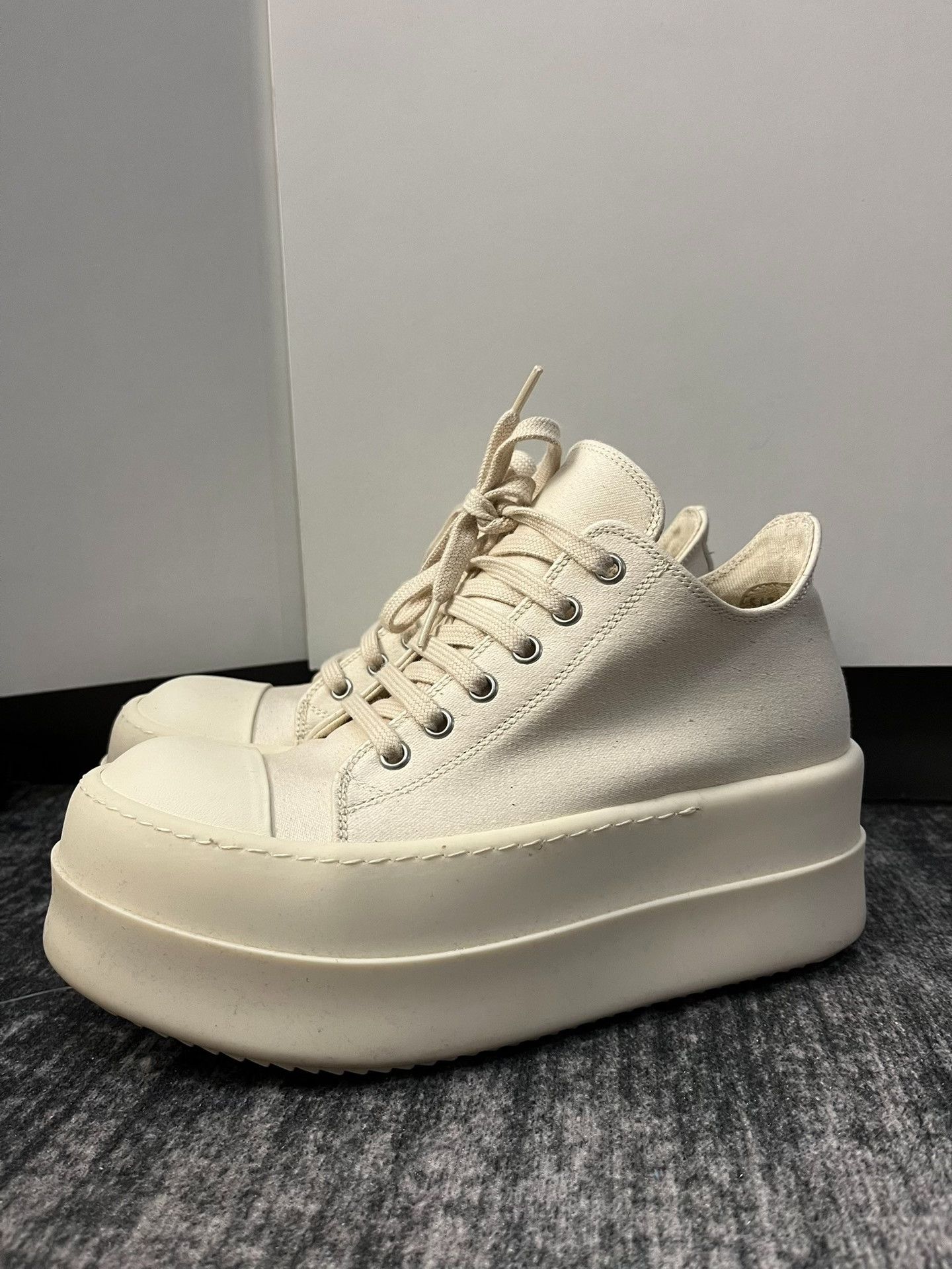 Rick Owens Rick Owens Leather White Lowtop Sneakers 37 Women Size US 6.5 / IT 36.5 - 2 Thumbnail