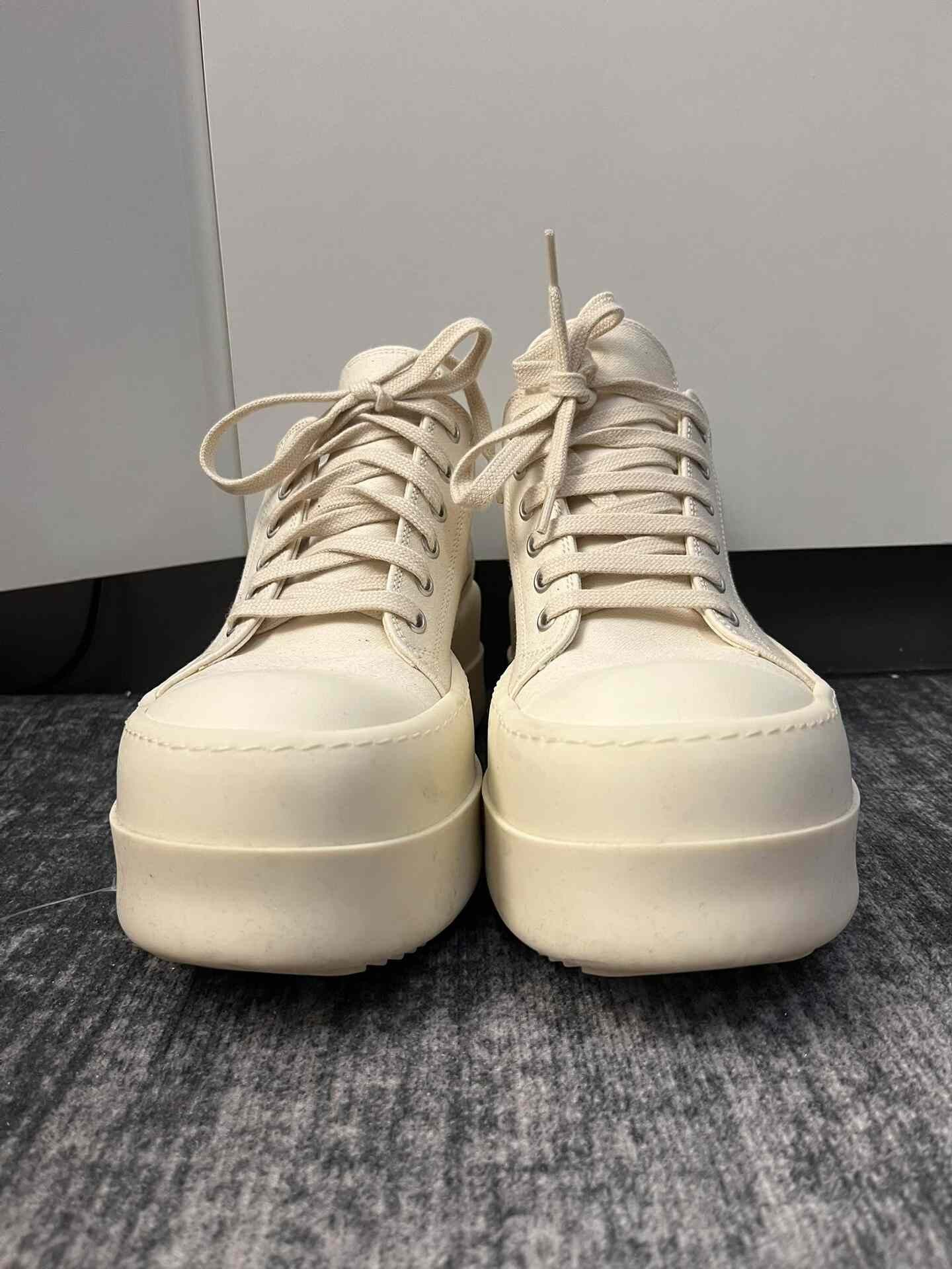 Rick Owens Rick Owens Leather White Lowtop Sneakers 37 Women Size US 6.5 / IT 36.5 - 3 Thumbnail