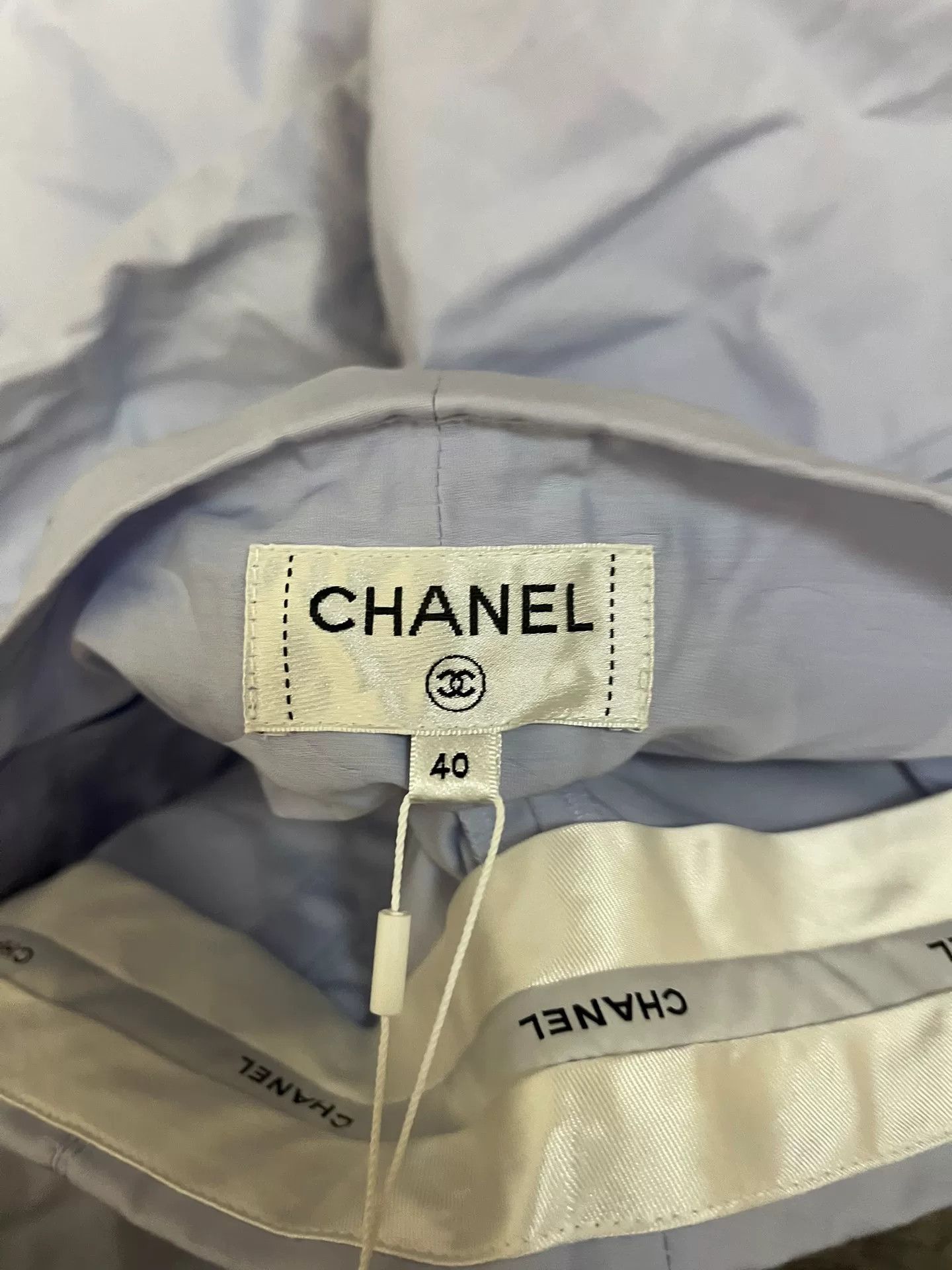 Chanel Chanel Wide-Leg Blue Pants 40 Women Size 40" / US 18 - 3 Thumbnail
