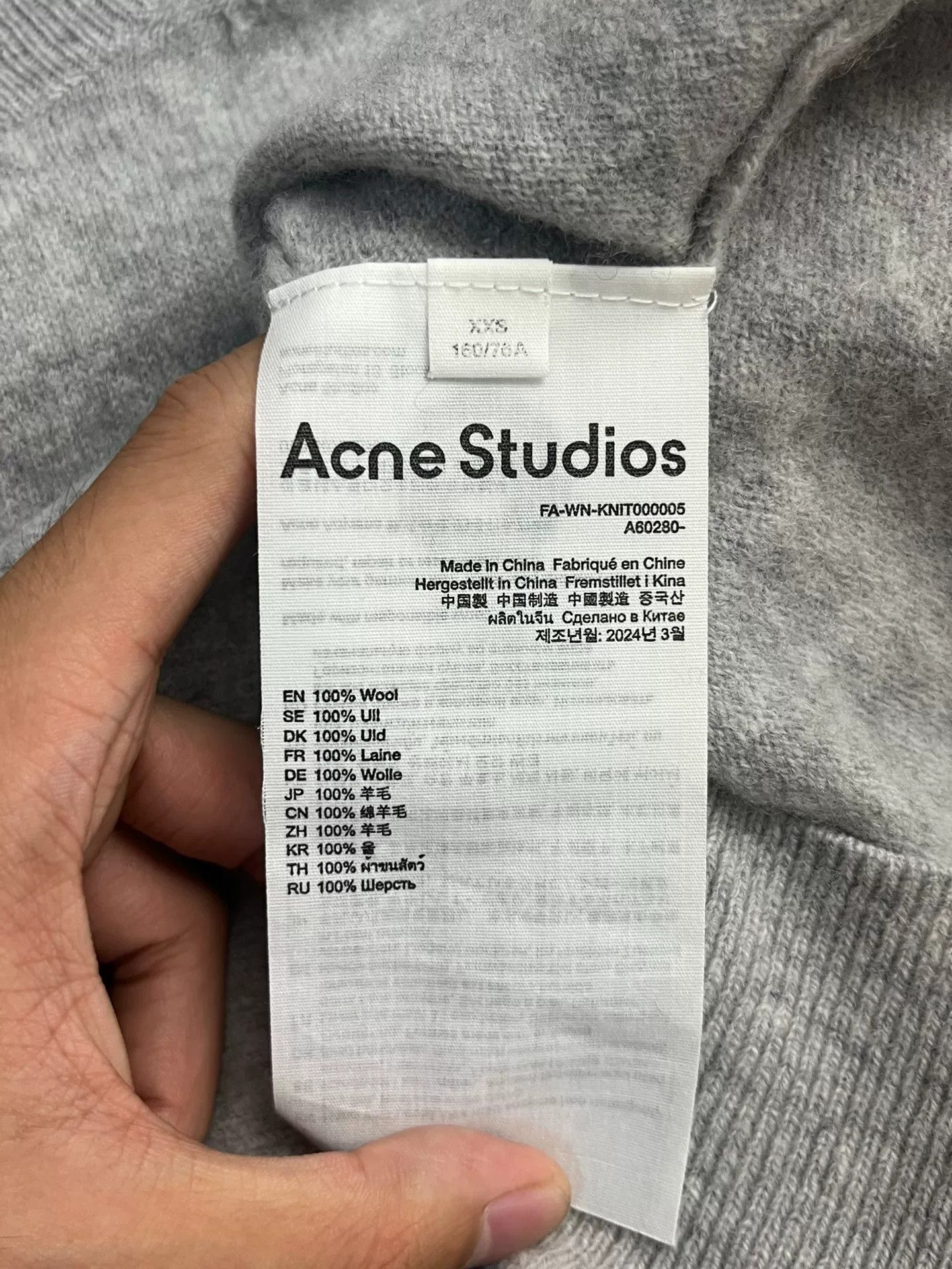 Acne Studios Acne Studios Gray Sweater XXS Women Size XXS / US 00 / IT 34 - 4 Thumbnail