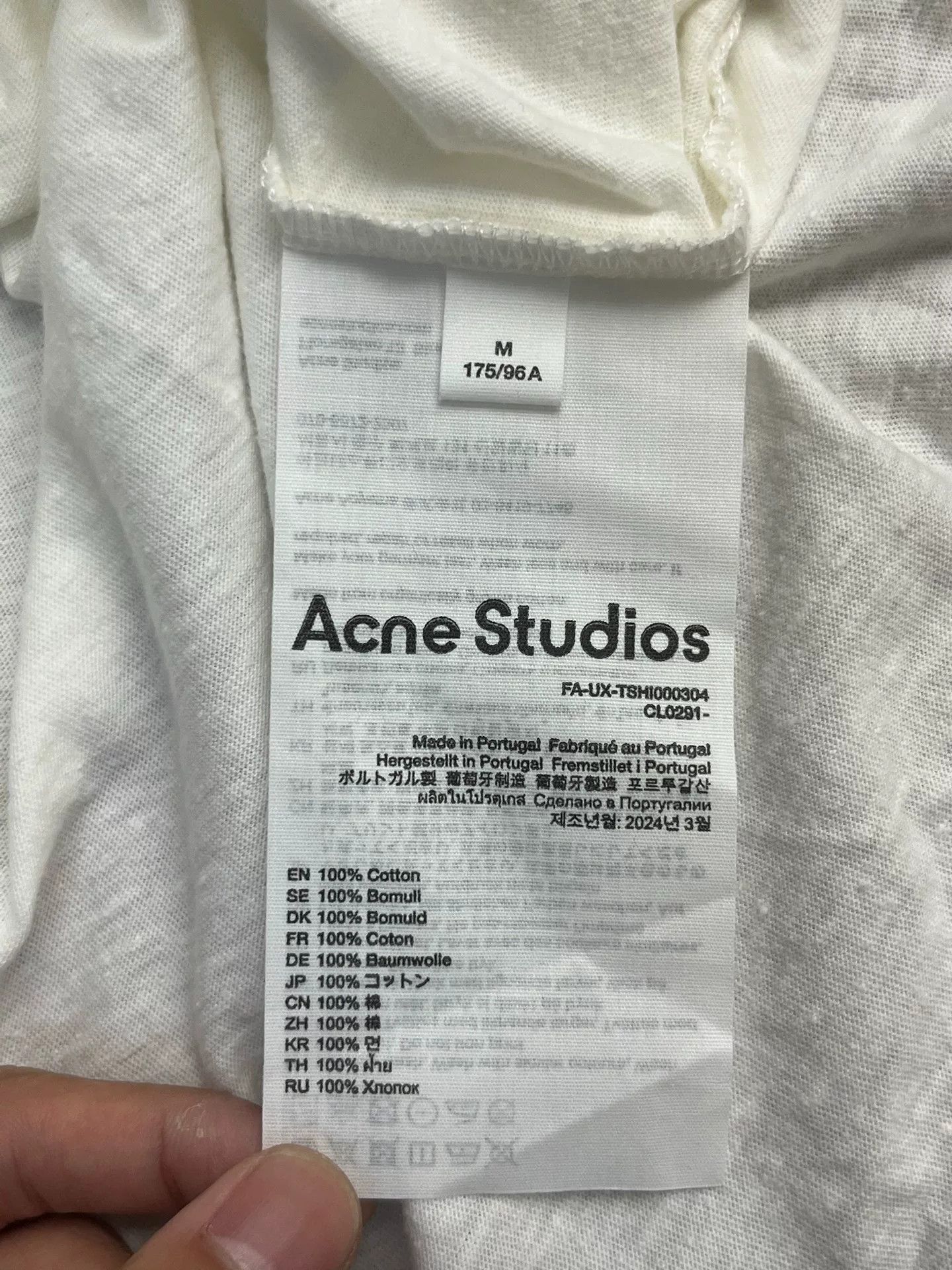 Acne Studios Acne Studios Printed White T-Shirt M Men Size US M / EU 48-50 / 2 - 3 Thumbnail