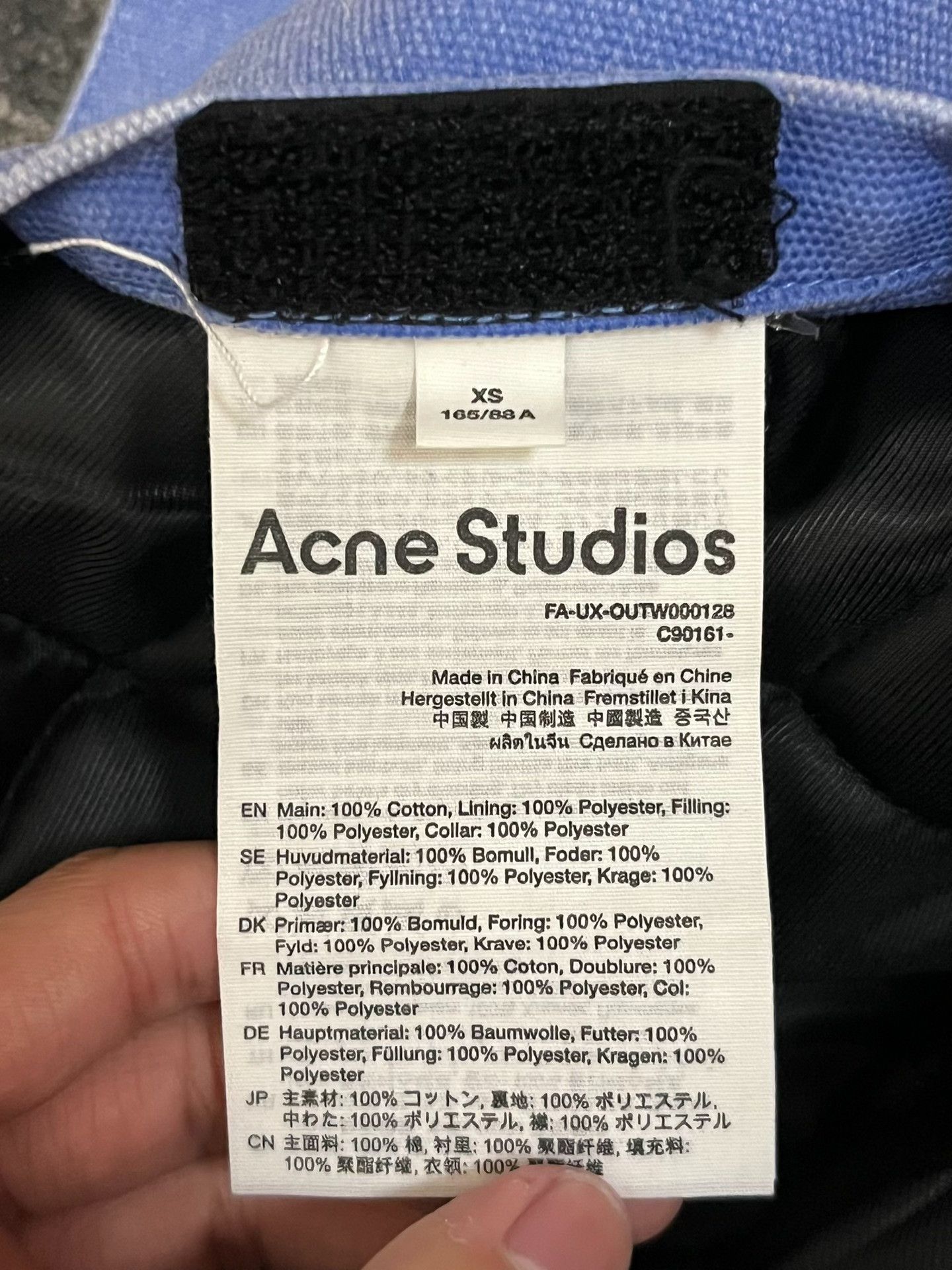 Acne Studios Acne Studios Quilted Oversized Blue Light Jacket XS Men Size US XS / EU 42 / 0 - 4 Thumbnail