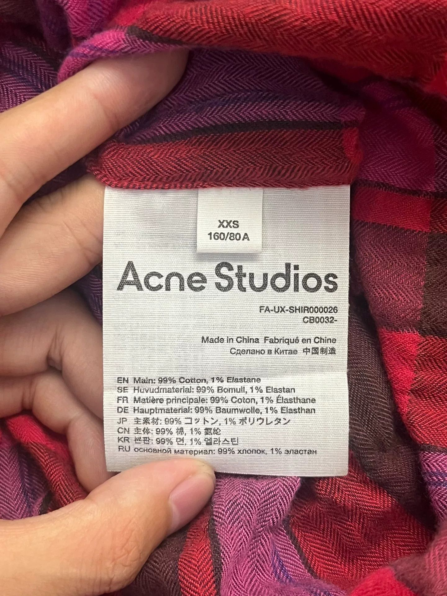 Acne Studios Acne Studios Plaid Multi Shirt XXS Men Size US XXS / EU 40 - 4 Thumbnail