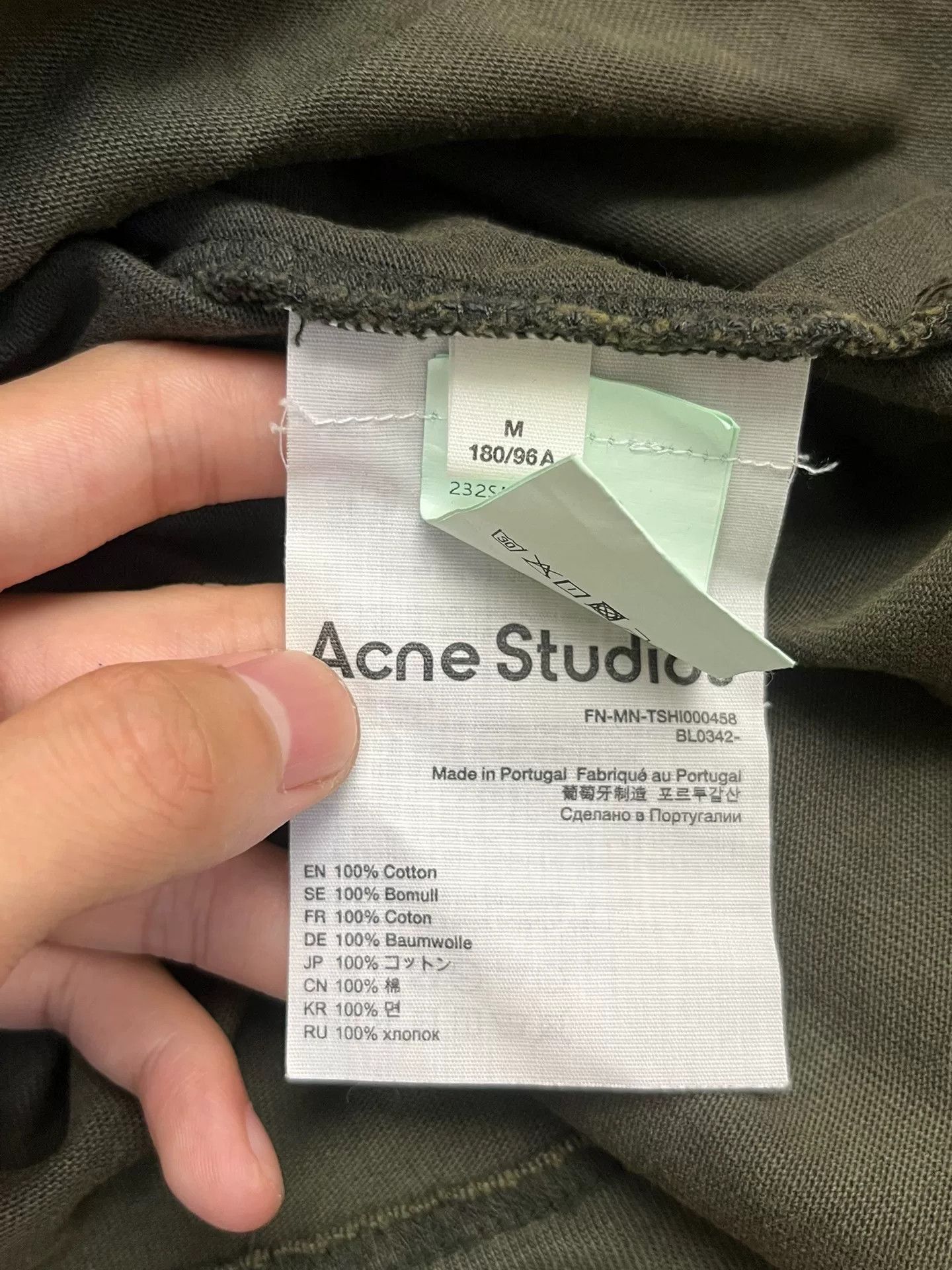 Acne Studios Acne Studios Straight Green T-Shirt M Men Size US M / EU 48-50 / 2 - 3 Thumbnail