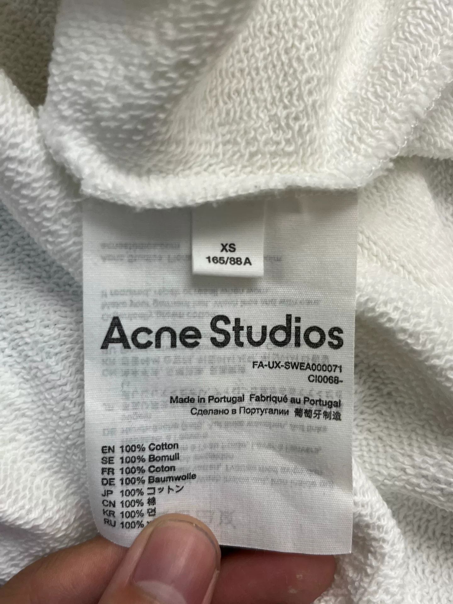 Acne Studios Acne Studios Retro White Hoodie XS Men Size US XS / EU 42 / 0 - 4 Thumbnail