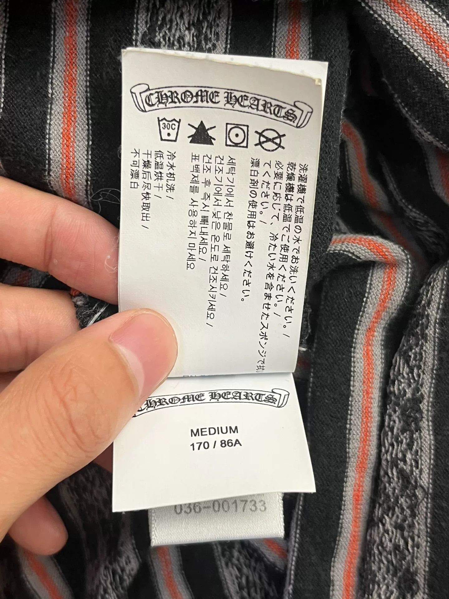 Chrome Hearts Chrome Hearts Embroidered Striped Black T-Shirt M Women Size M / US 6-8 / IT 42-44 - 5 Thumbnail