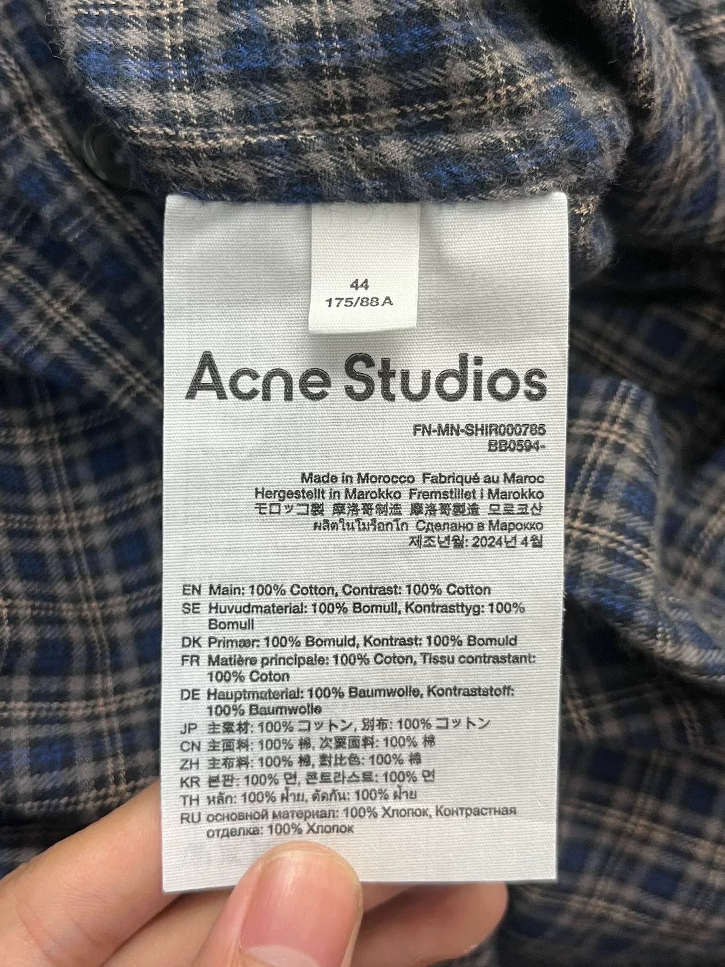 Acne Studios Acne Studios Patchwork Plaid Blue Shirt 44 Men Size US L / EU 52-54 / 3 - 4 Thumbnail