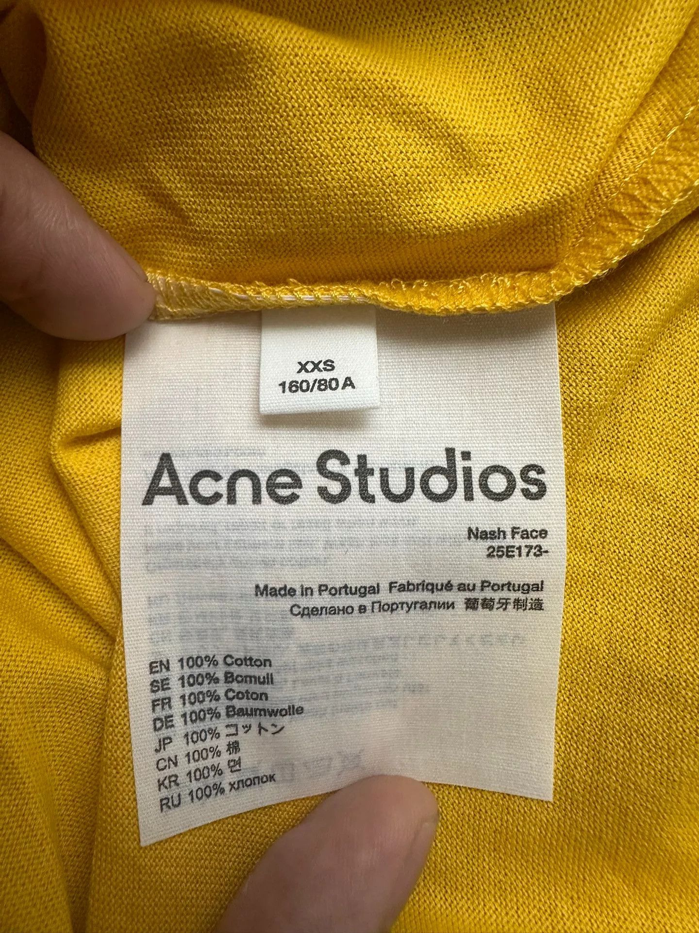 Acne Studios Acne Studios Yellow T-Shirt XXS Men Size US XXS / EU 40 - 3 Thumbnail